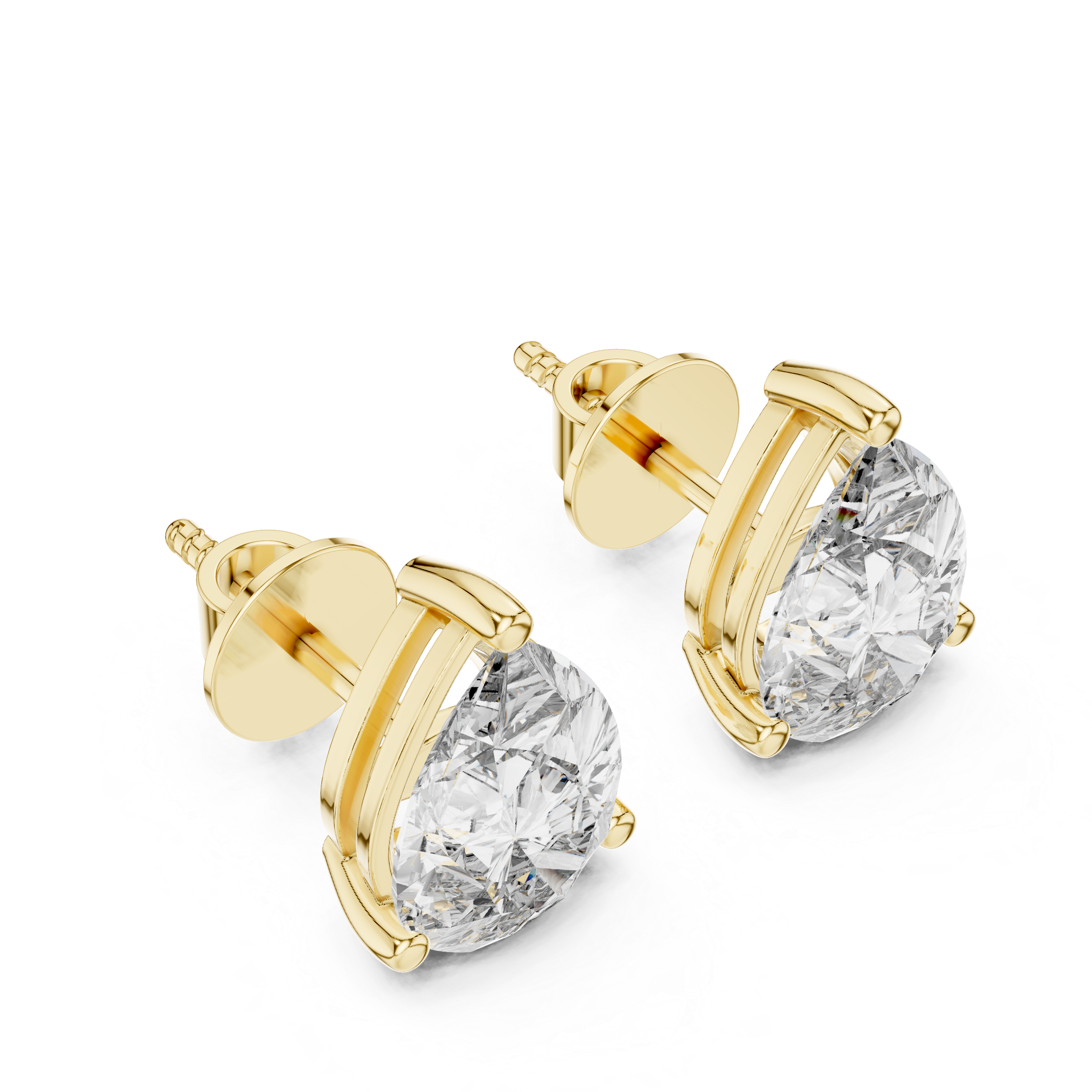 3.50ctw Pear Lab-Grown Diamond Stud Earrings in Rose Gold  | The Brillora Jewelry House