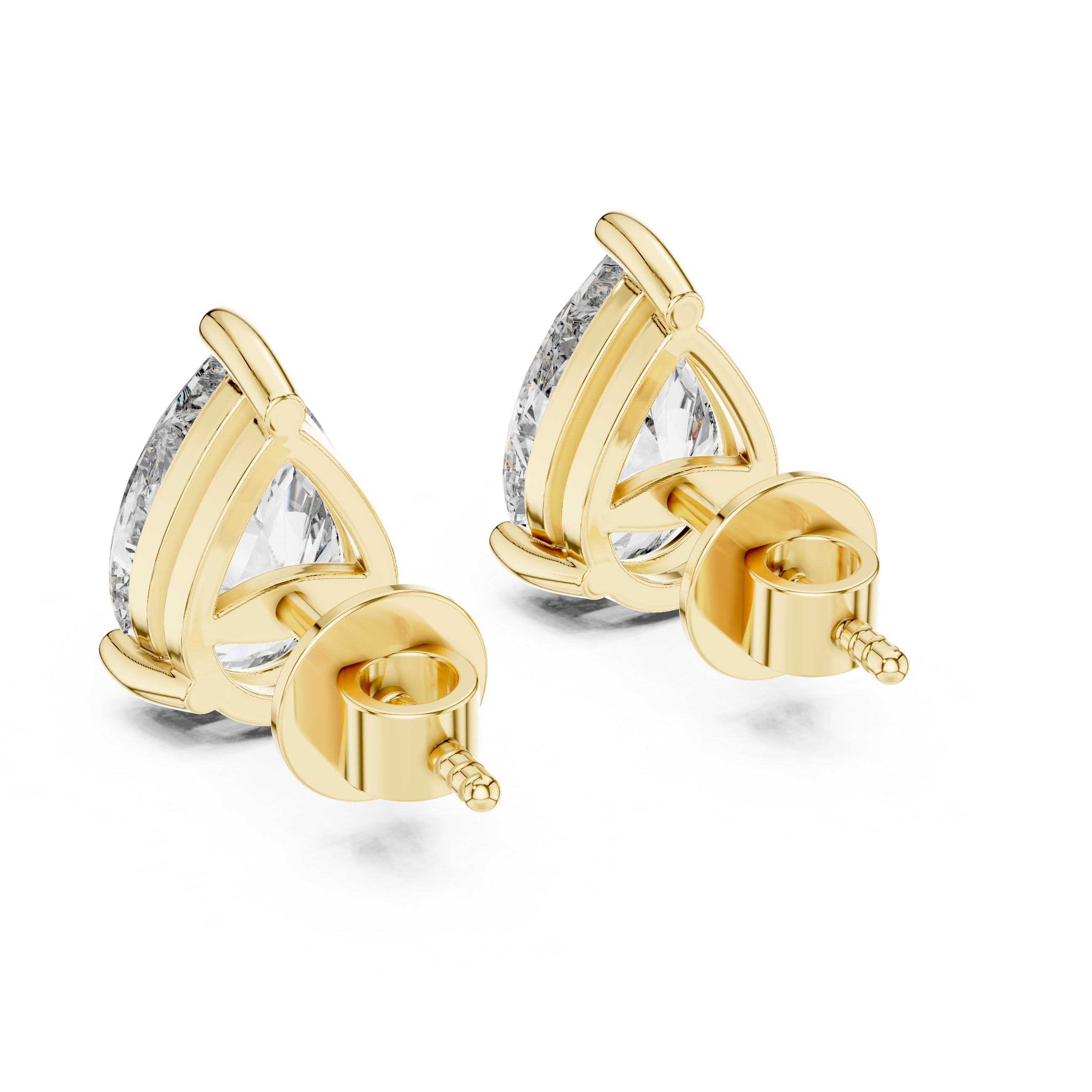 3.50ctw Pear Lab-Grown Diamond Stud Earrings in Rose Gold  | The Brillora Jewelry House