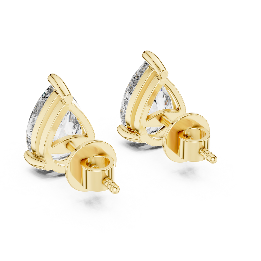 3.50ctw Pear Lab-Grown Diamond Stud Earrings in Rose Gold  | The Brillora Jewelry House