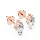 1.50ctw Marquise Lab-Grown Diamond Stud Earrings in Rose Gold } The Brillora Jewelry House