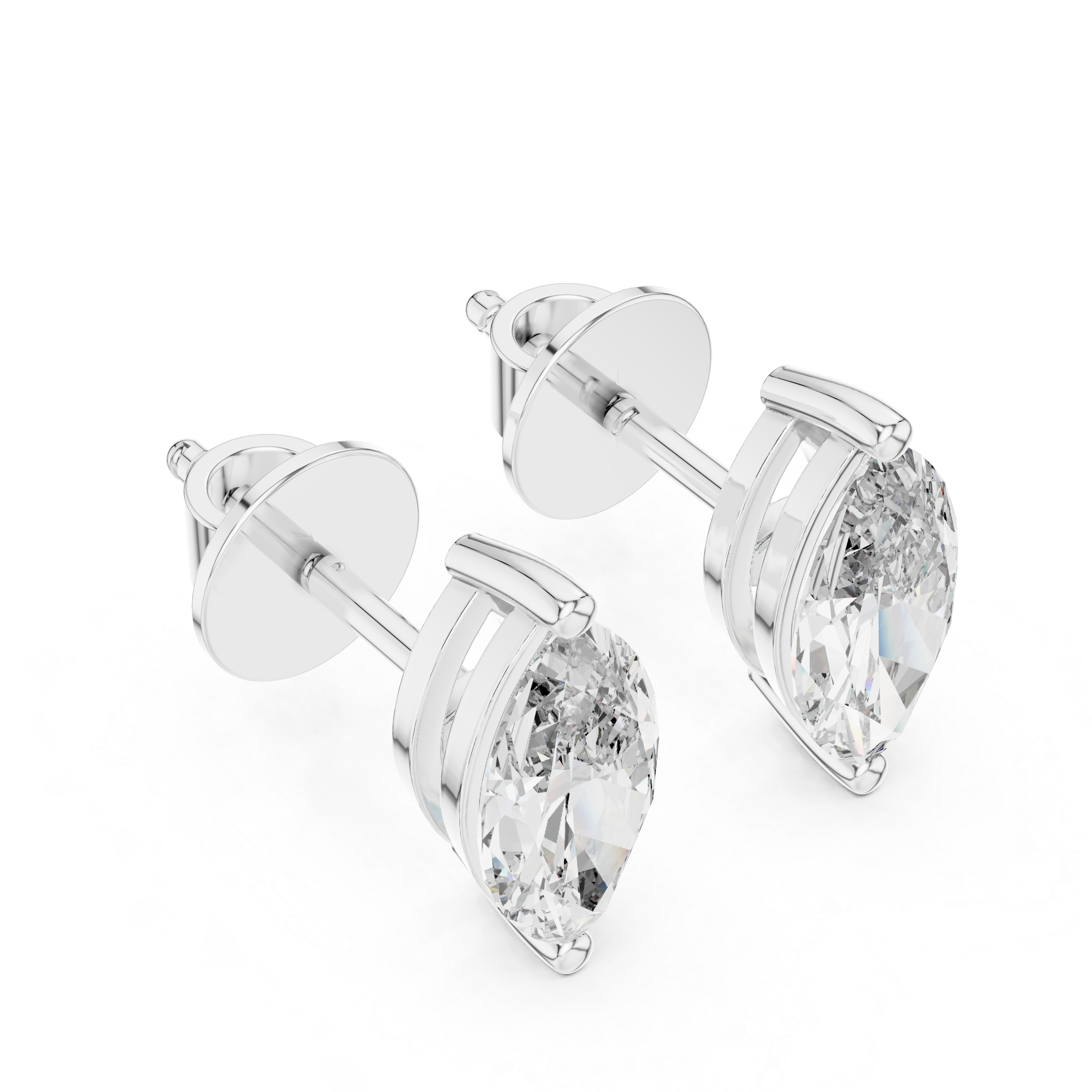 1.50ctw Marquise Lab-Grown Diamond Stud Earrings in Rose Gold } The Brillora Jewelry House