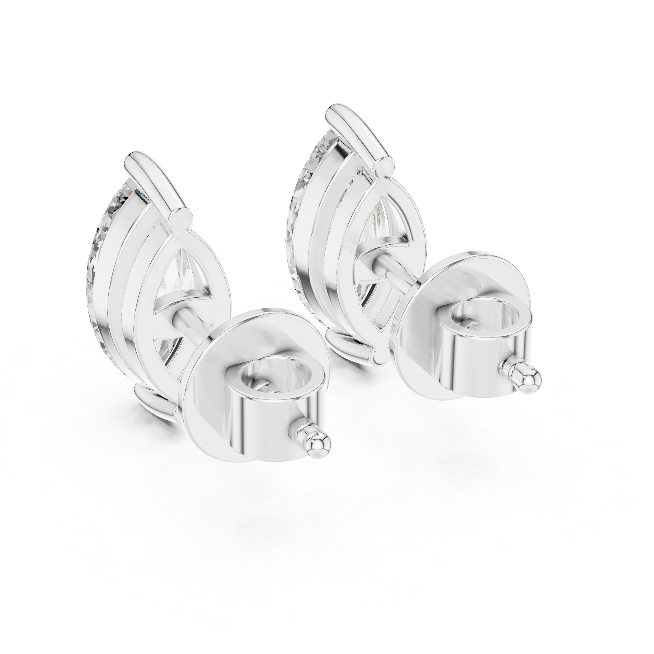 1.50ctw Marquise Lab-Grown Diamond Stud Earrings in Rose Gold } The Brillora Jewelry House