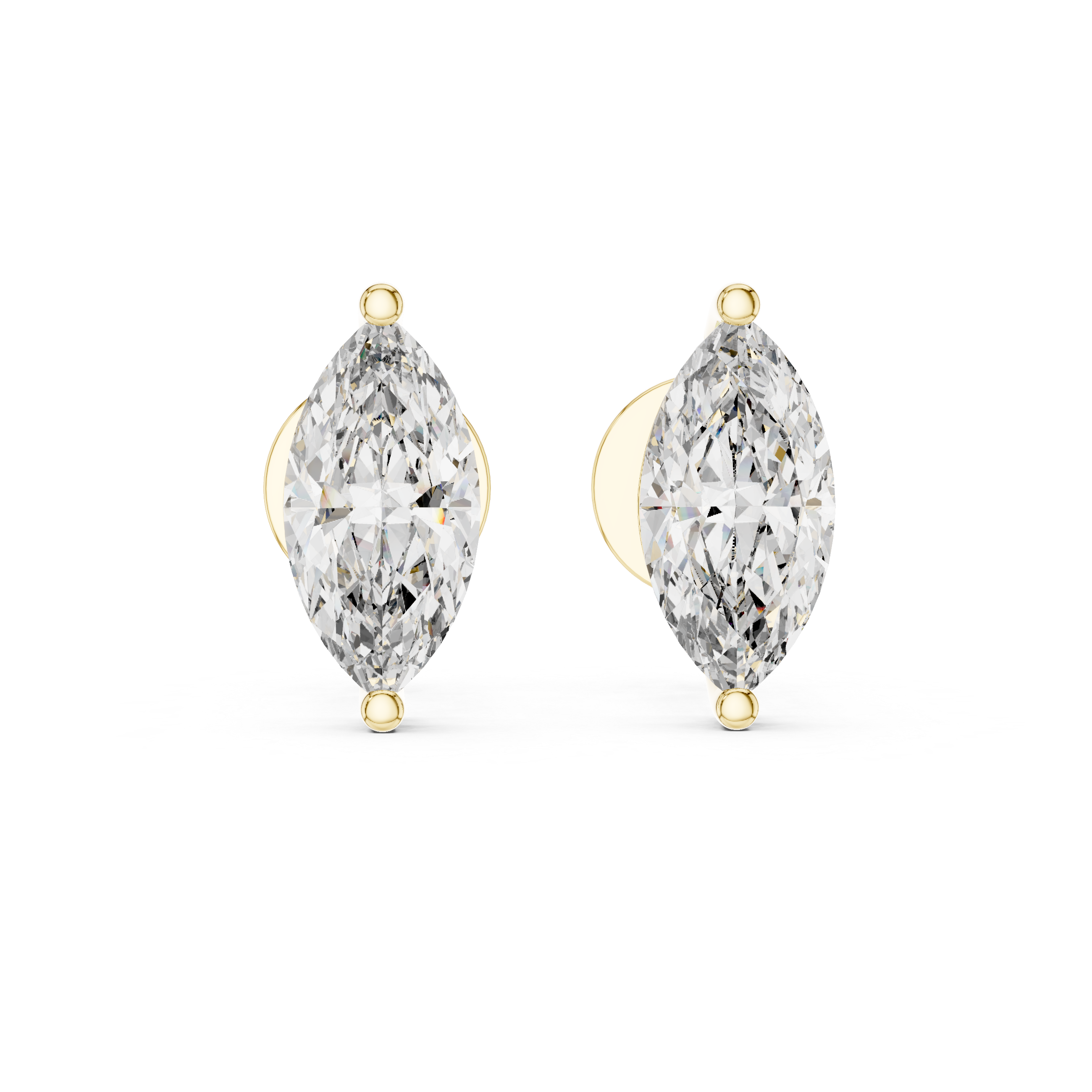 1.50ctw Marquise Lab-Grown Diamond Stud Earrings in Rose Gold } The Brillora Jewelry House