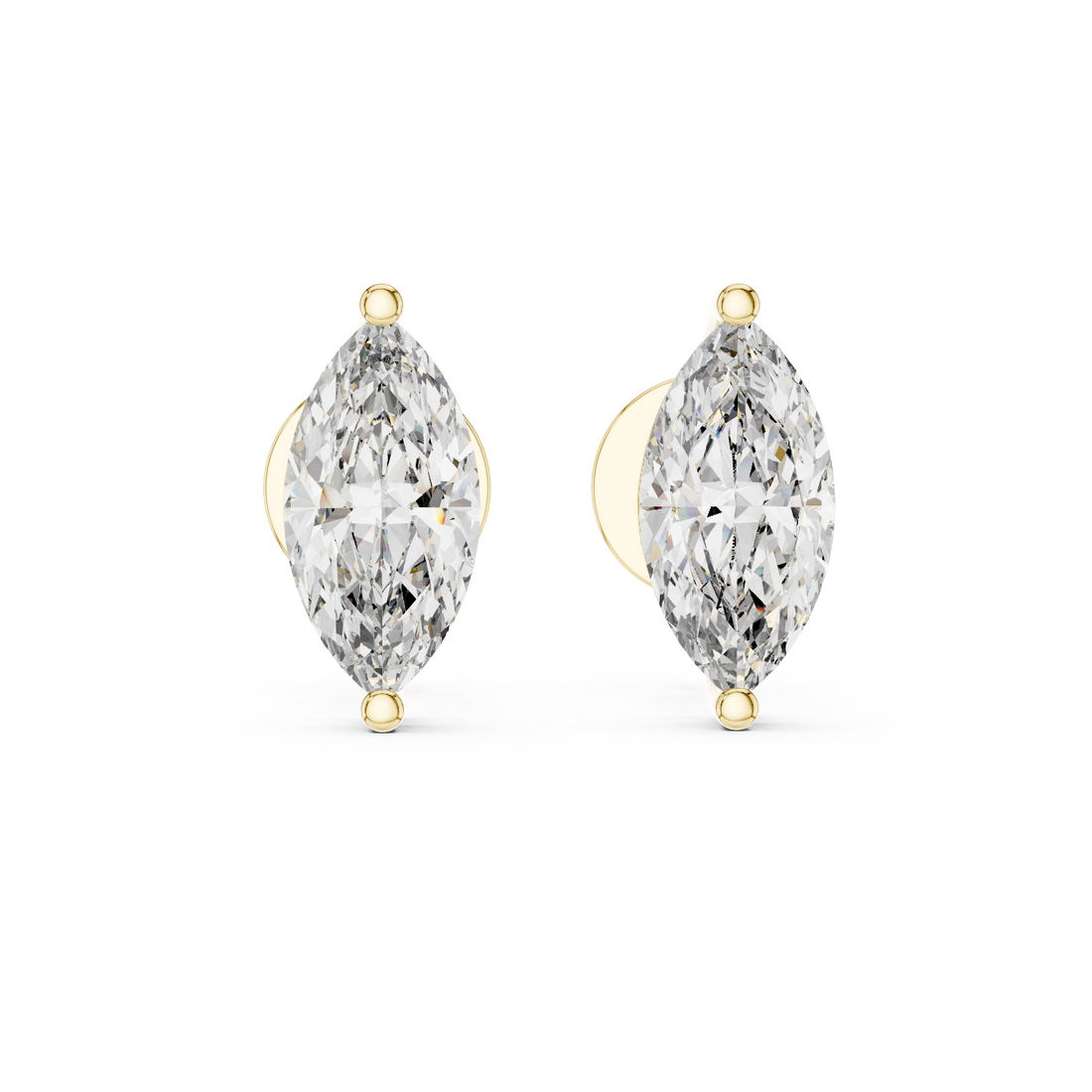 1.50ctw Marquise Lab-Grown Diamond Stud Earrings in Rose Gold } The Brillora Jewelry House