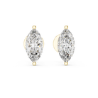 1.50ctw Marquise Lab-Grown Diamond Stud Earrings in Rose Gold } The Brillora Jewelry House