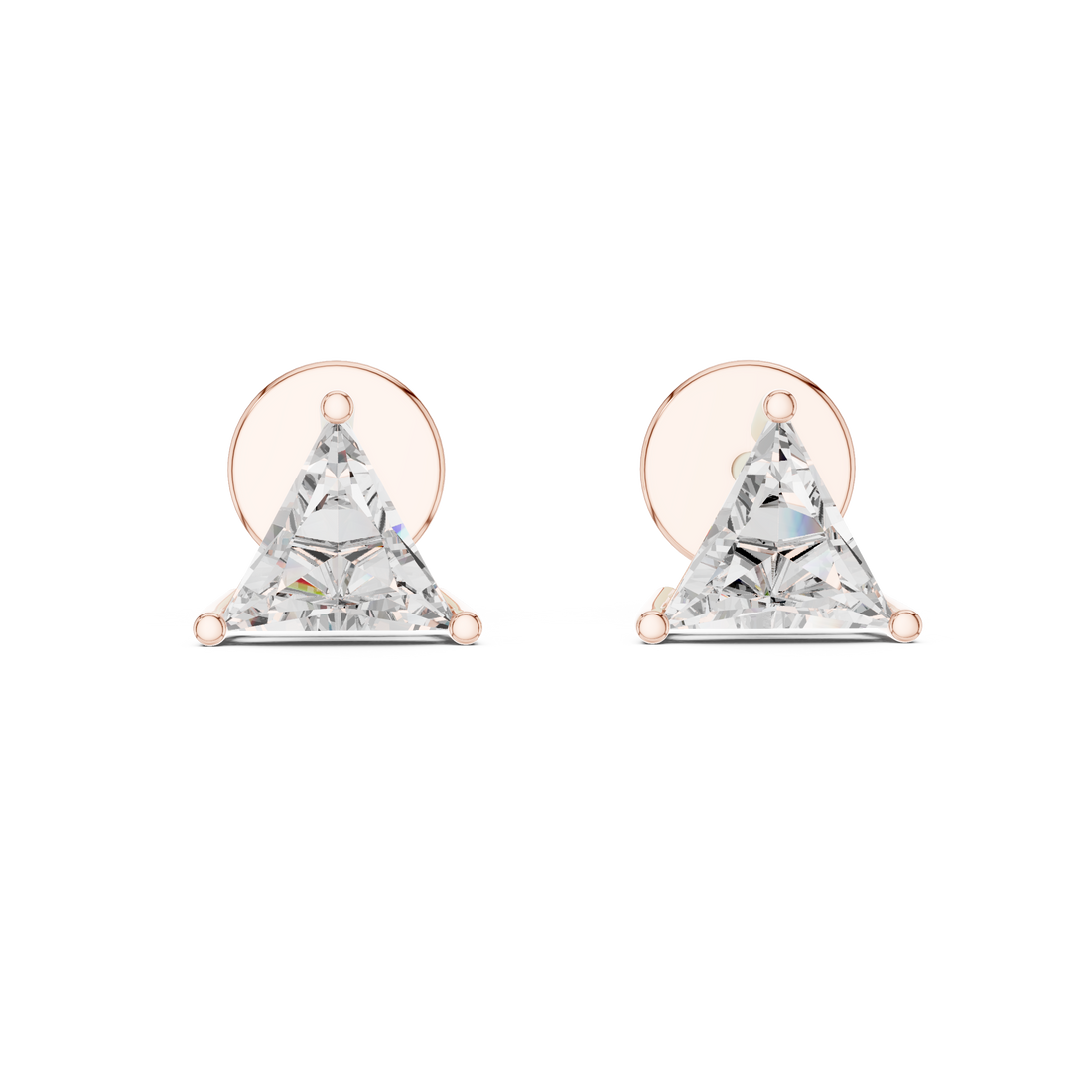 Yellow Gold 1.30ctw Triangle Lab-Grown Diamond Earrings | The Brillora Jewelry Hose