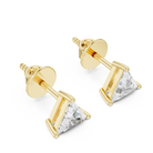 Yellow Gold 1.30ctw Triangle Lab-Grown Diamond Earrings | The Brillora Jewelry Hose