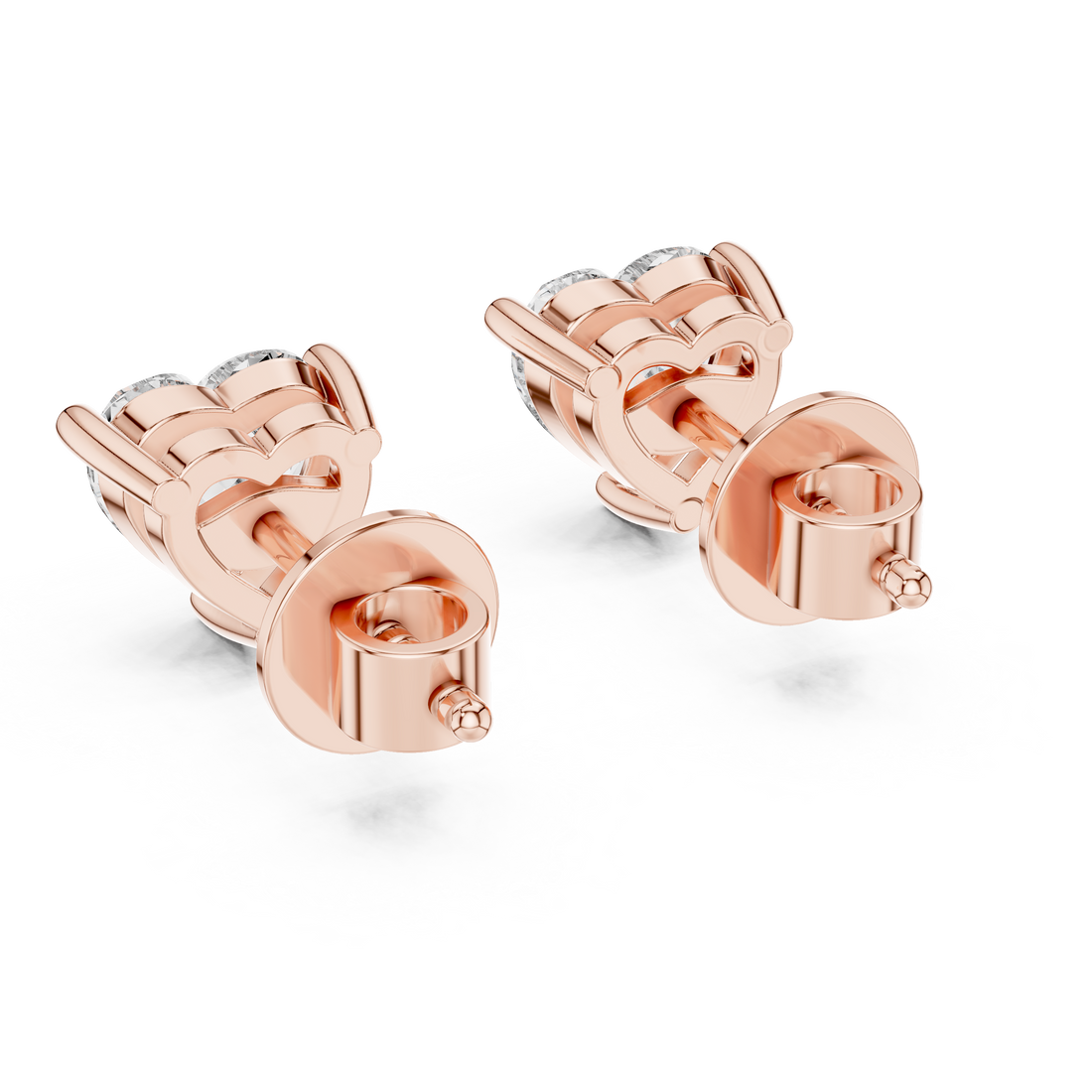 The 1.50 Carat Heart Cut Lab Diamond Studs