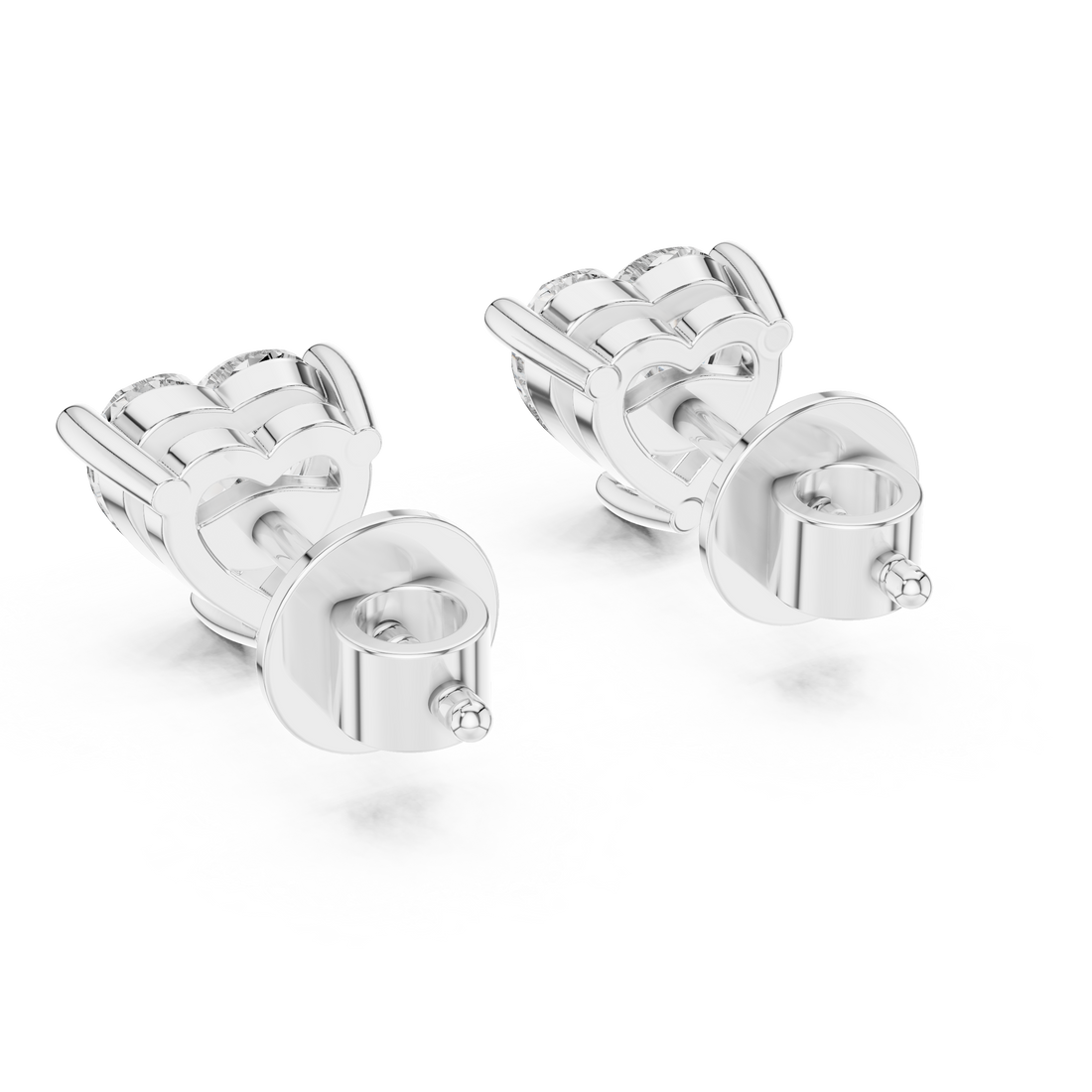 The 1.50 Carat Heart Cut Lab Diamond Studs