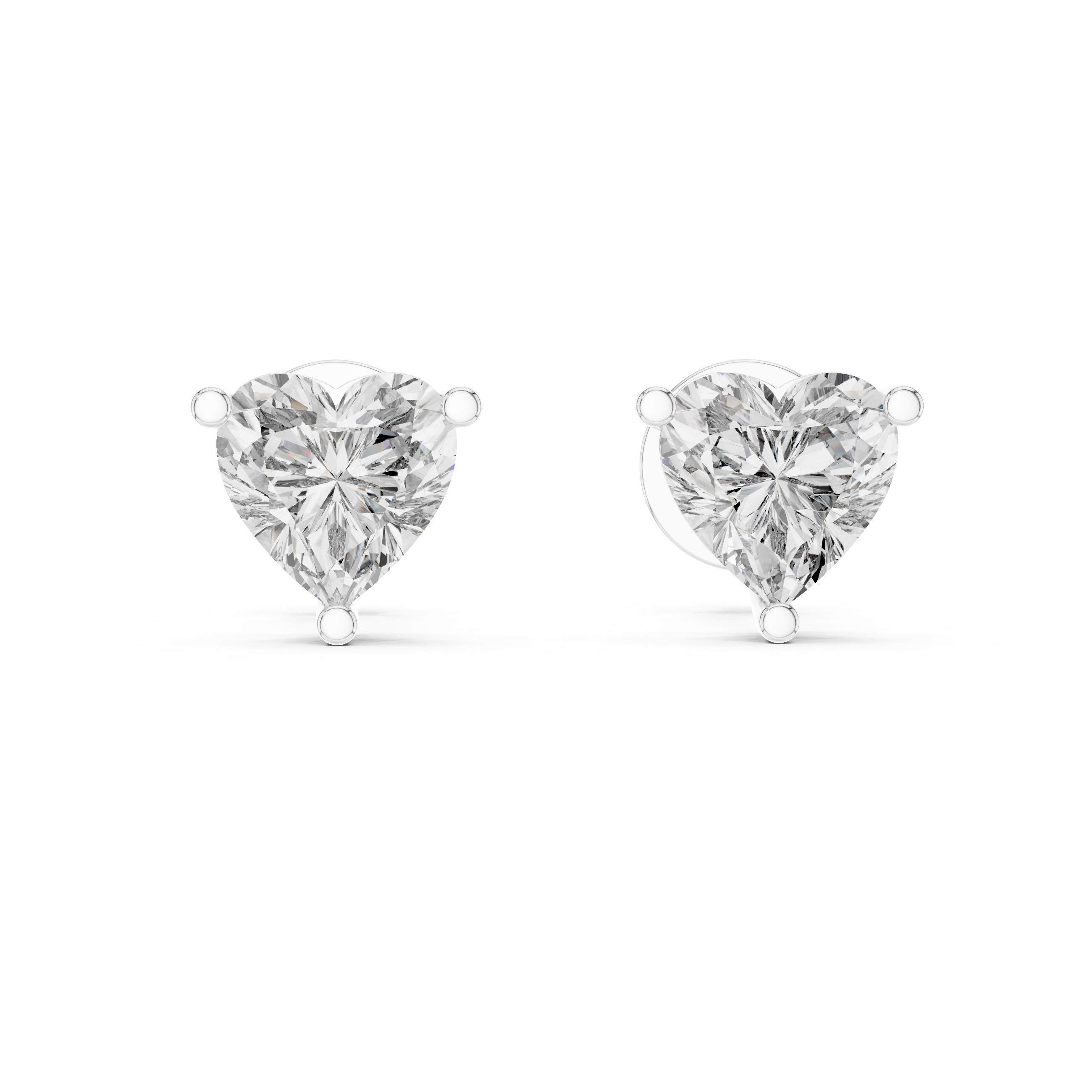 The 1.50 Carat Heart Cut Lab Diamond Studs