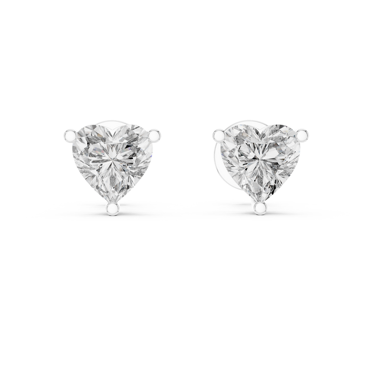 The 1.50 Carat Heart Cut Lab Diamond Studs
