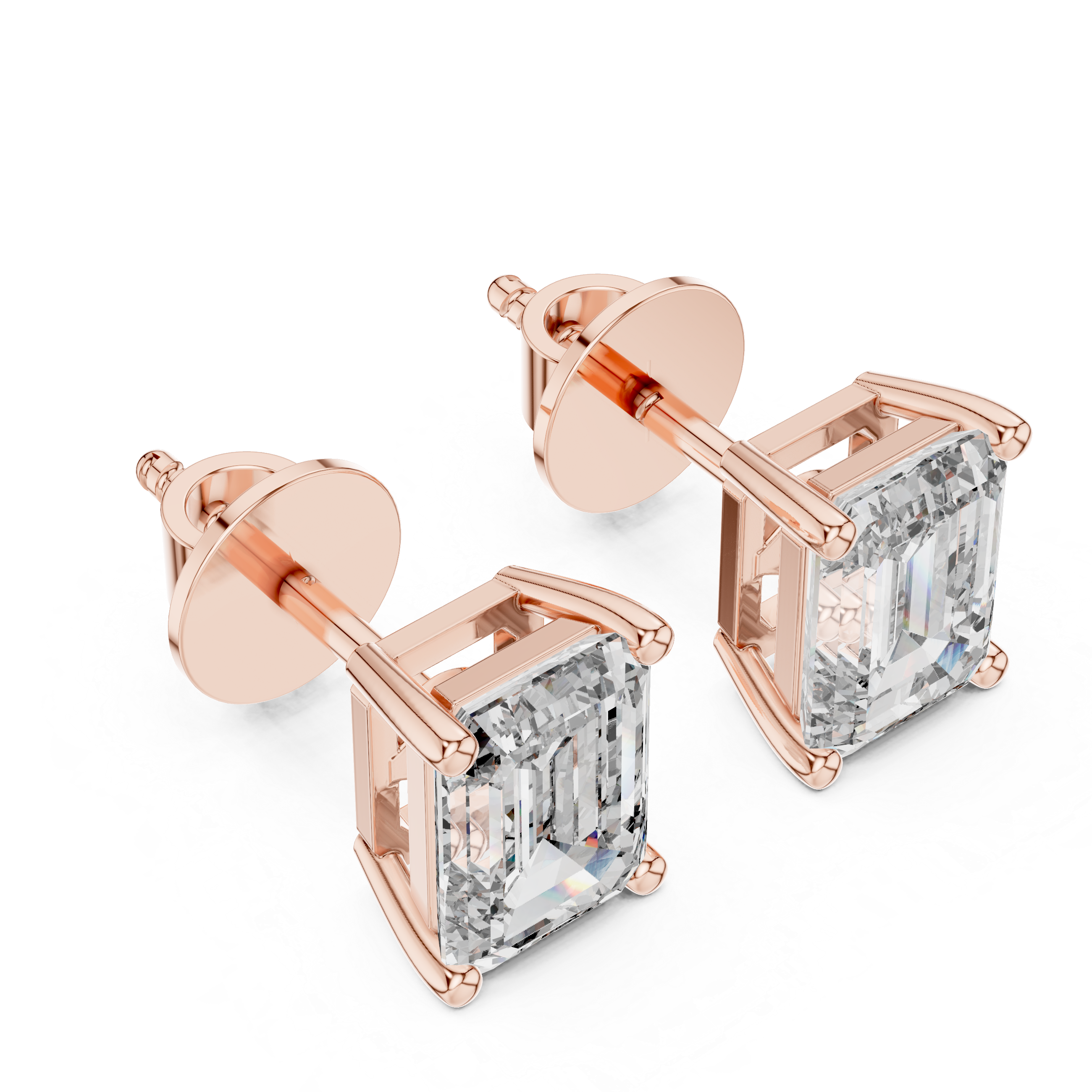 The 2.50 Carat Emerald Cut Lab Diamond Studs | The Brillora Jewelry House