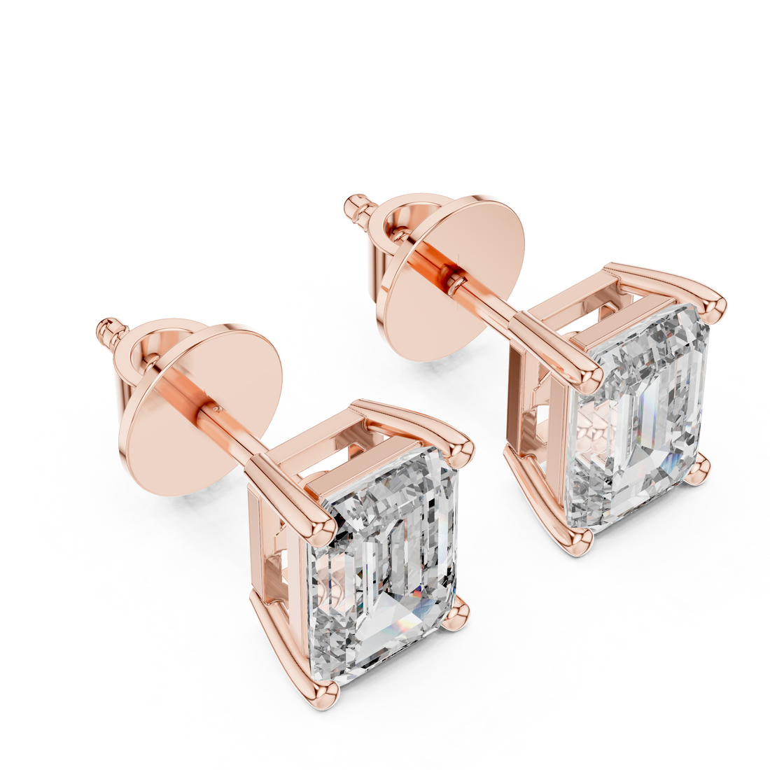 The 2.50 Carat Emerald Cut Lab Diamond Studs | The Brillora Jewelry House