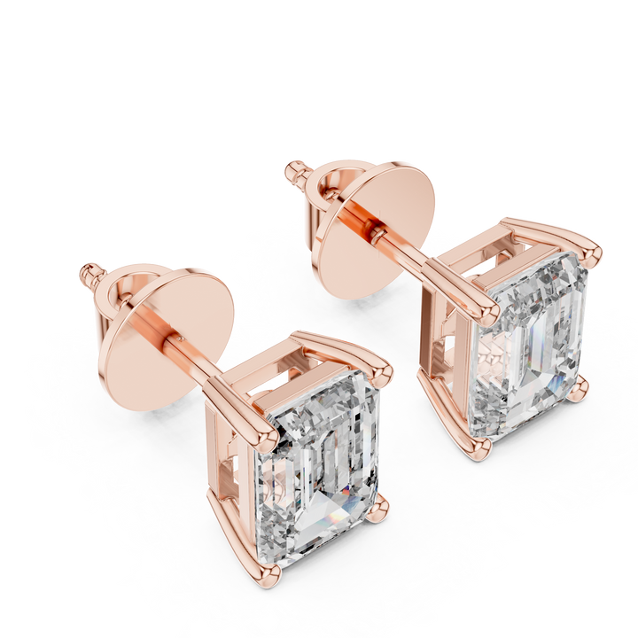 The 2.50 Carat Emerald Cut Lab Diamond Studs | The Brillora Jewelry House