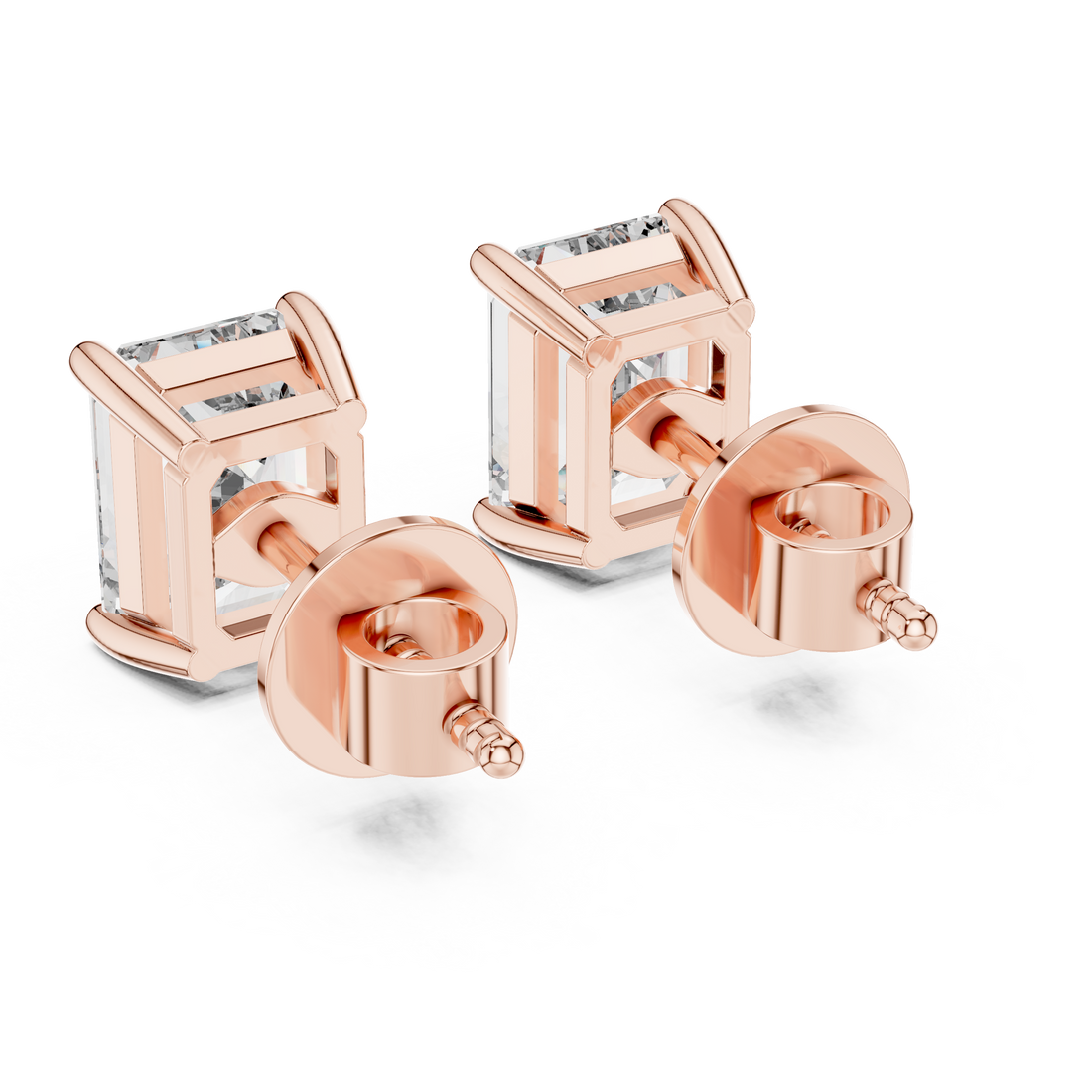 The 2.50 Carat Emerald Cut Lab Diamond Studs | The Brillora Jewelry House