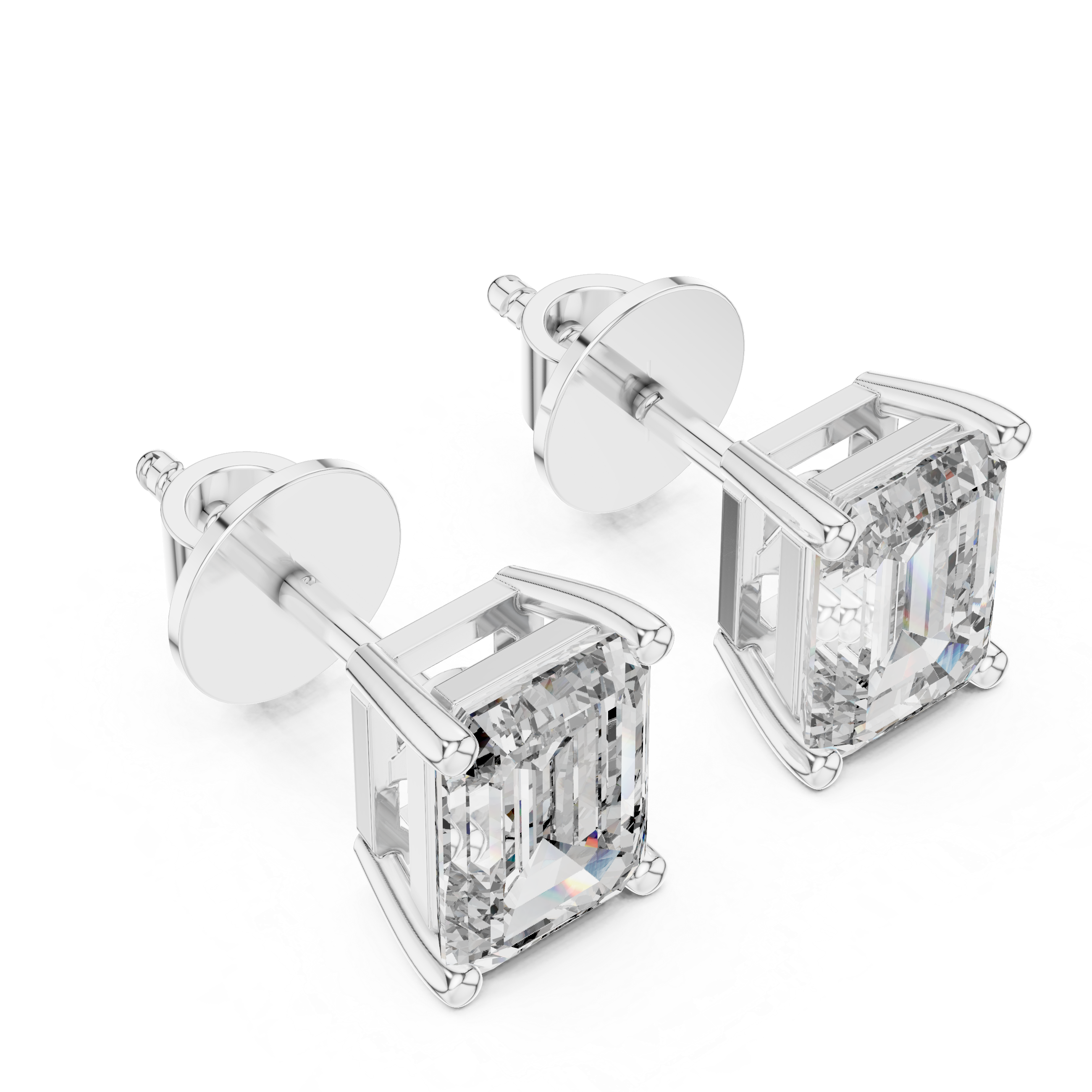 The 2.50 Carat Emerald Cut Lab Diamond Studs | The Brillora Jewelry House