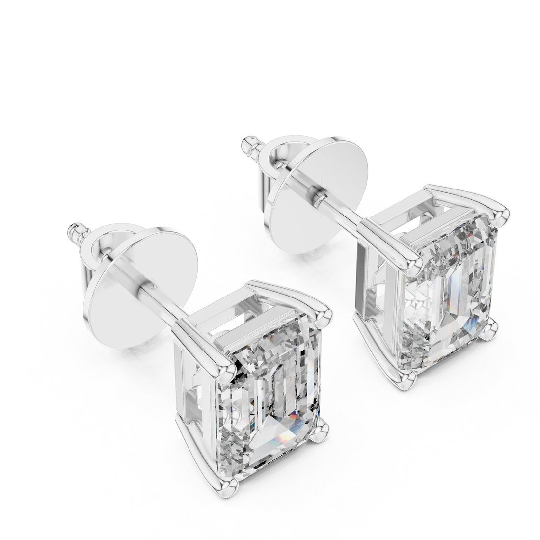 The 2.50 Carat Emerald Cut Lab Diamond Studs | The Brillora Jewelry House
