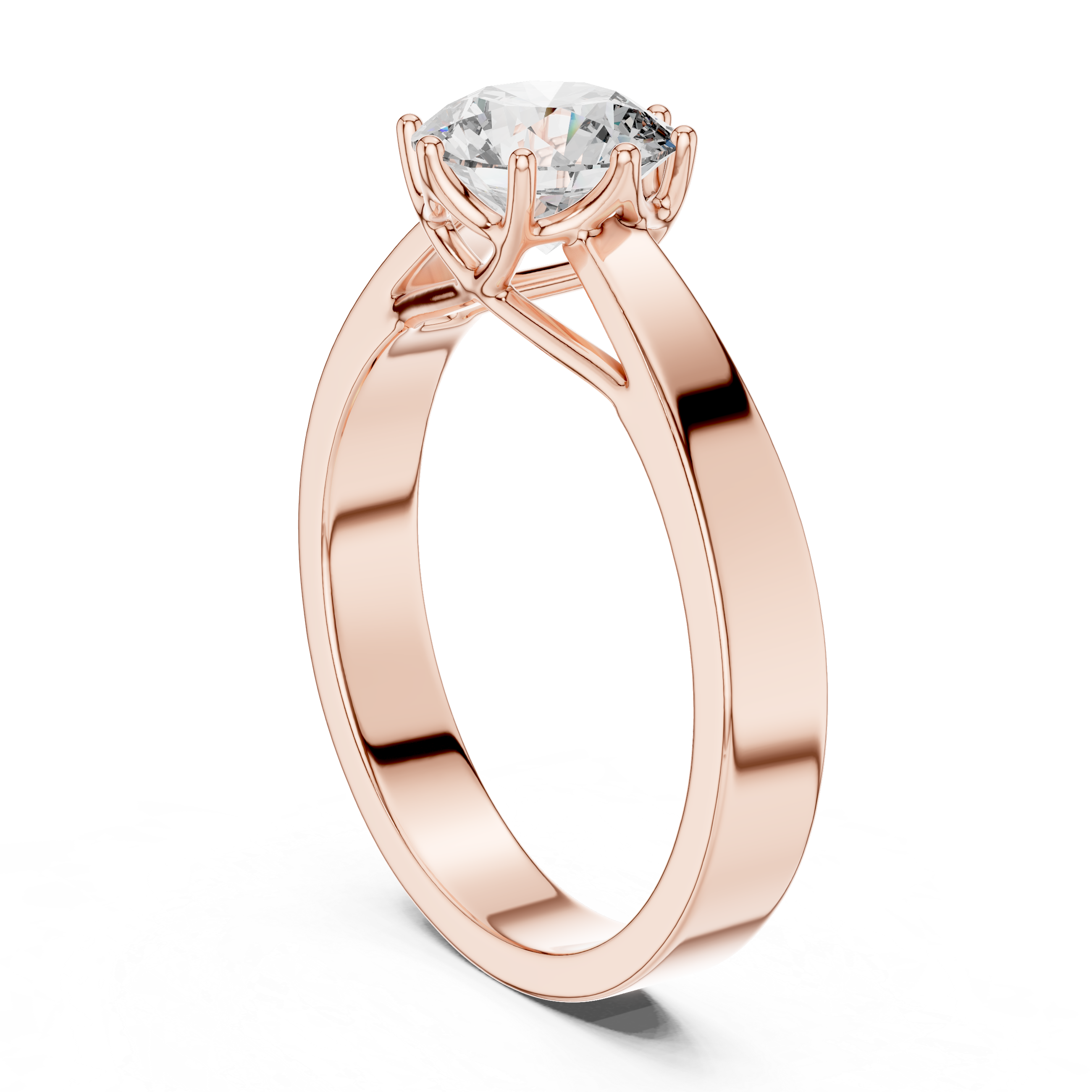1ct Round Lab Grown Diamond Ring | Rose Gold| The Brillora Jewellery House
