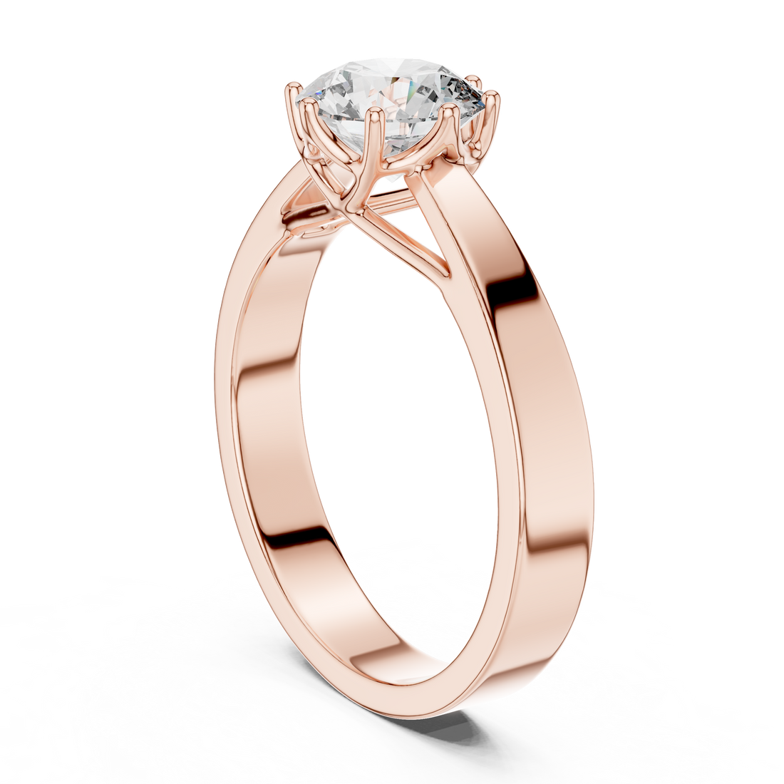 1ct Round Lab Grown Diamond Ring | Rose Gold| The Brillora Jewellery House