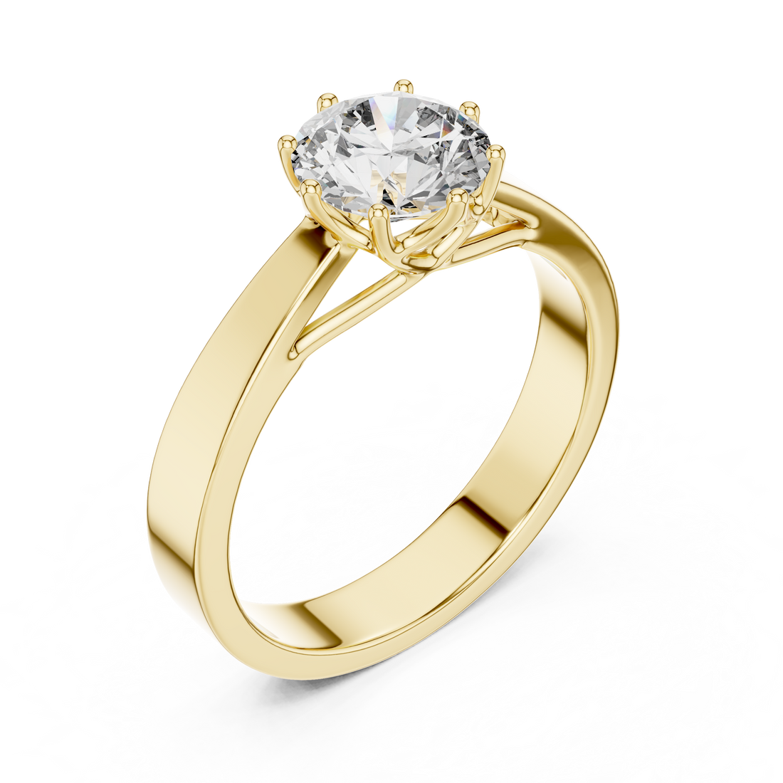 1ct Round Lab Grown Diamond Ring | Gold| The Brillora Jewellery House