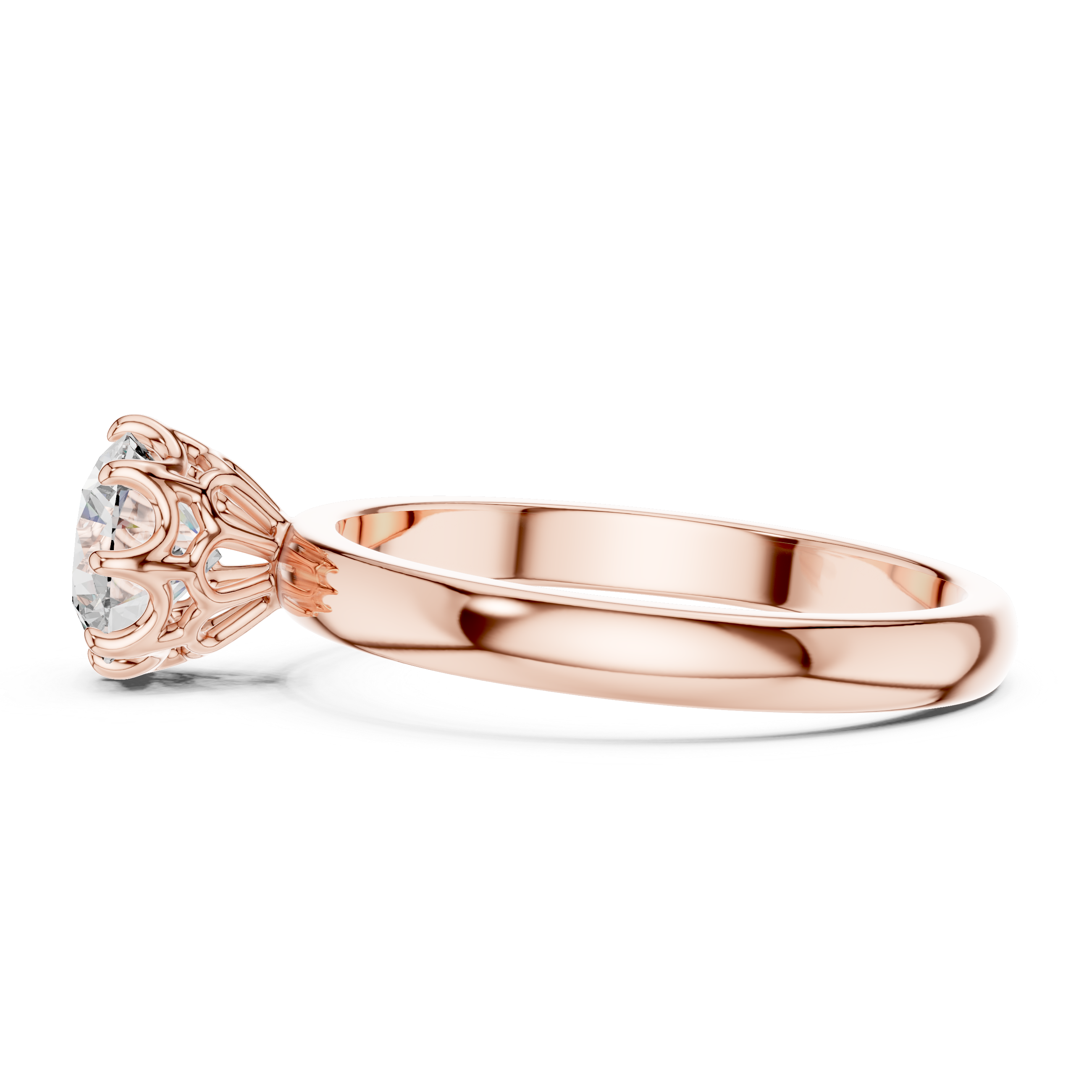 1 Carat 6-Prong Rose Gold Lab Diamond Engagement Ring | The Brillora Jewelry House