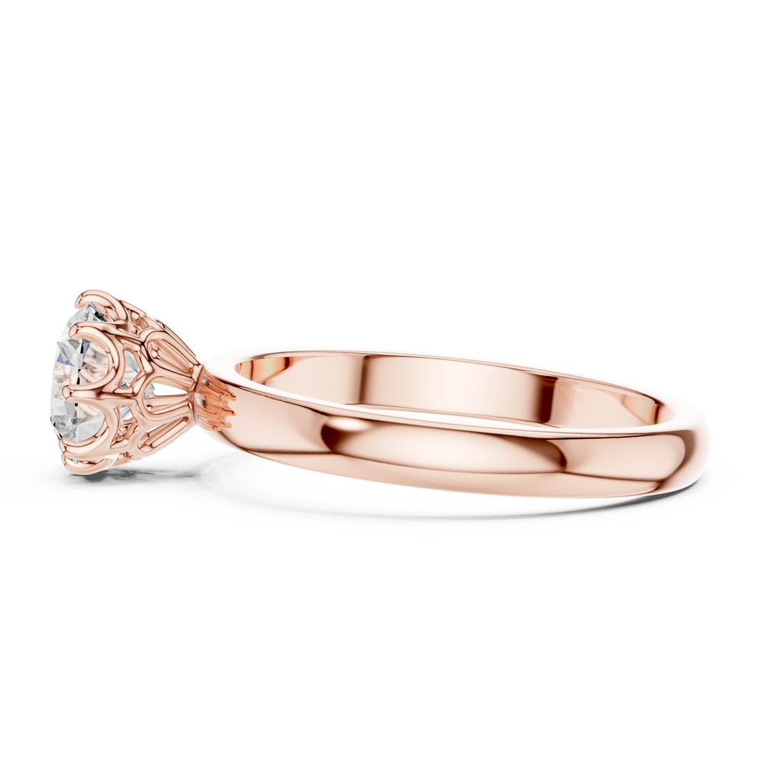 1 Carat 6-Prong Rose Gold Lab Diamond Engagement Ring | The Brillora Jewelry House