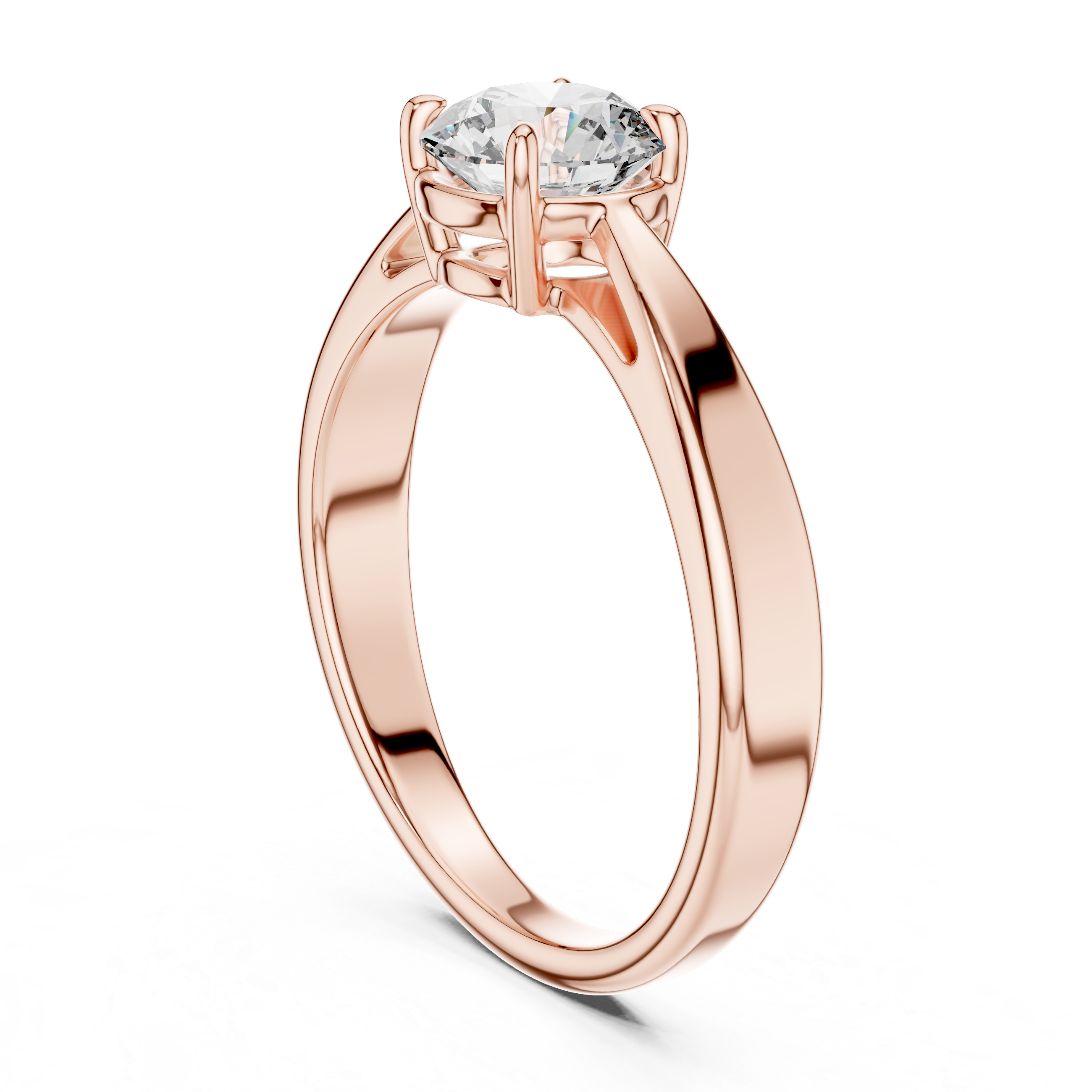 6.5mm Round Lab Diamond Cathedral Engagement Ring | The Brillora Jewelry House