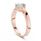 6.5mm Round Lab Diamond Cathedral Engagement Ring | The Brillora Jewelry House