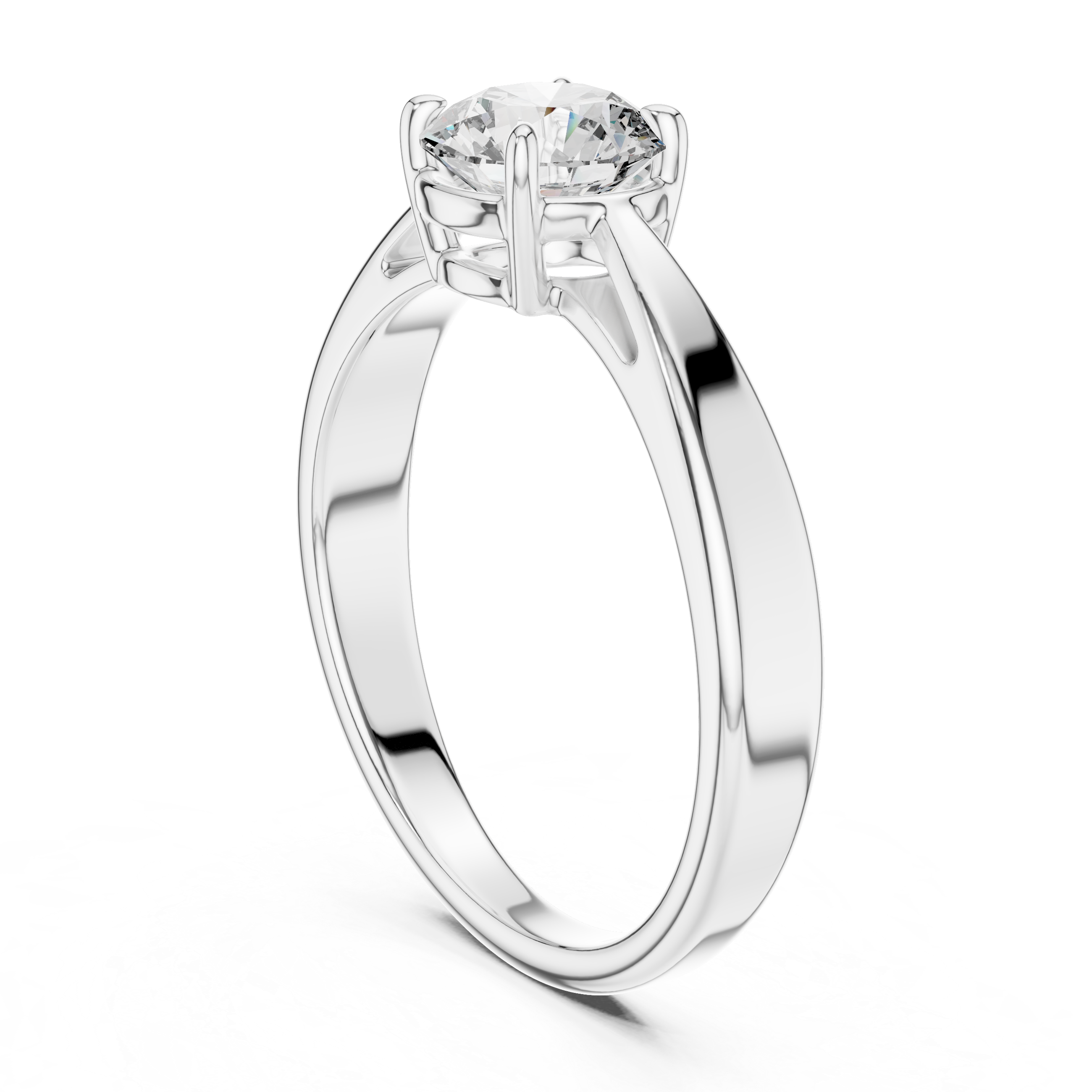 6.5mm Round Lab Diamond Cathedral Engagement Ring | The Brillora Jewelry House