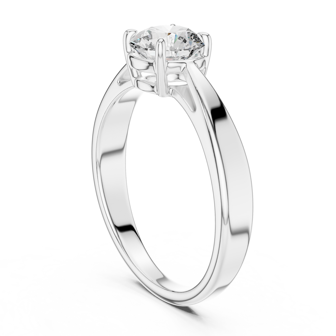 6.5mm Round Lab Diamond Cathedral Engagement Ring | The Brillora Jewelry House