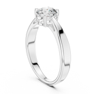 6.5mm Round Lab Diamond Cathedral Engagement Ring | The Brillora Jewelry House