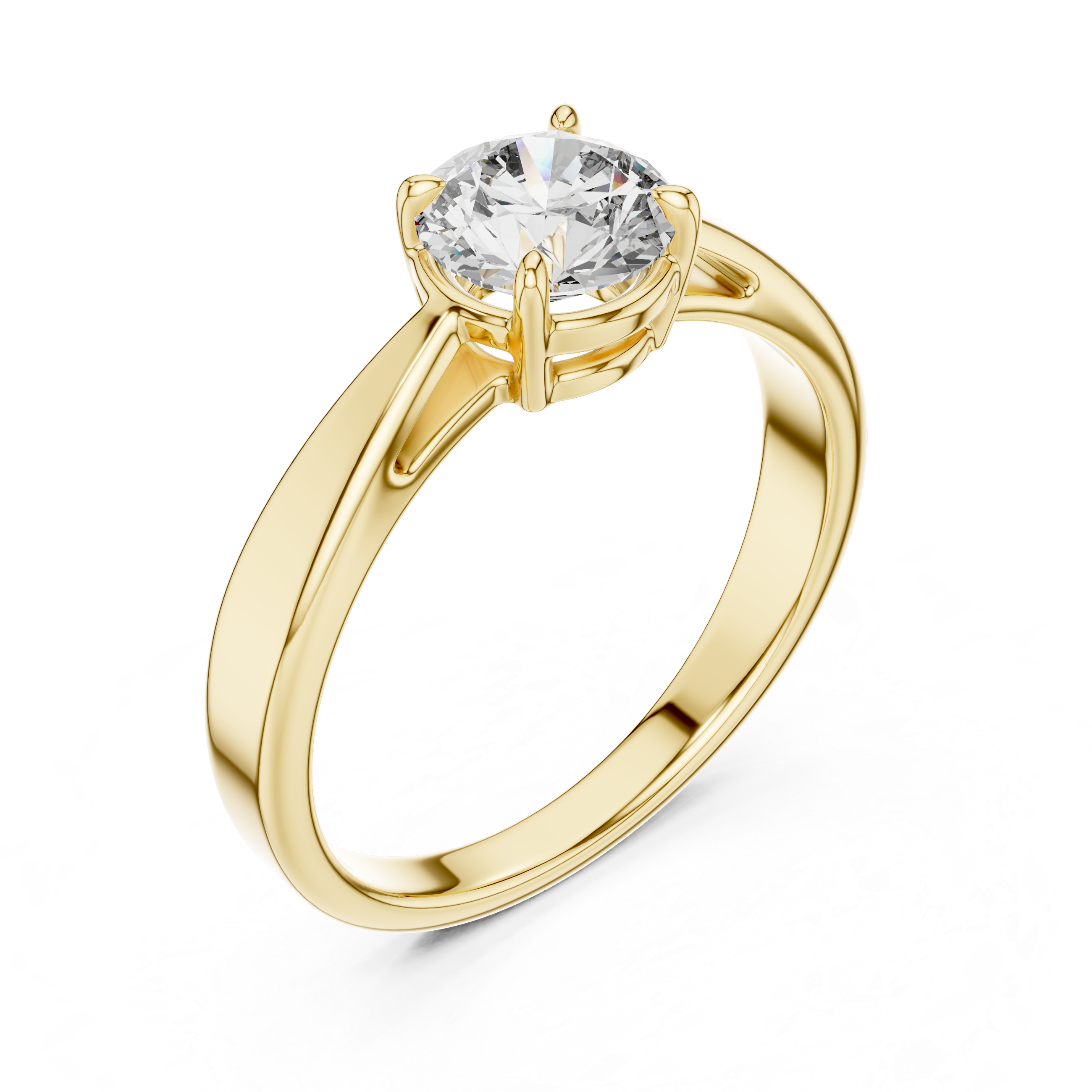 6.5mm Round Lab Diamond Cathedral Engagement Ring | The Brillora Jewelry House