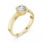 6.5mm Round Lab Diamond Cathedral Engagement Ring | The Brillora Jewelry House