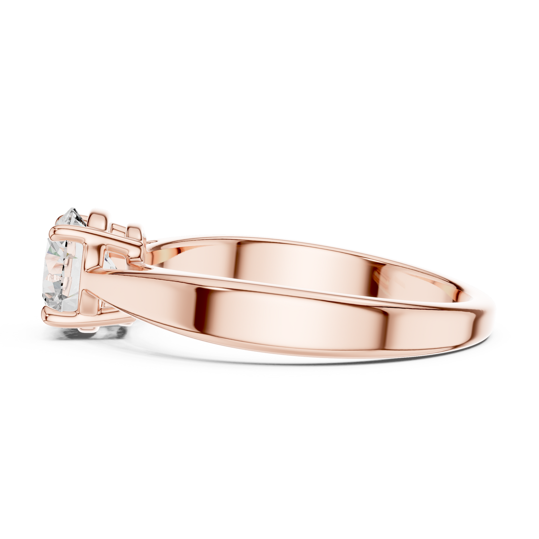 6.5mm Round Lab Diamond Cathedral Engagement Ring | The Brillora Jewelry House