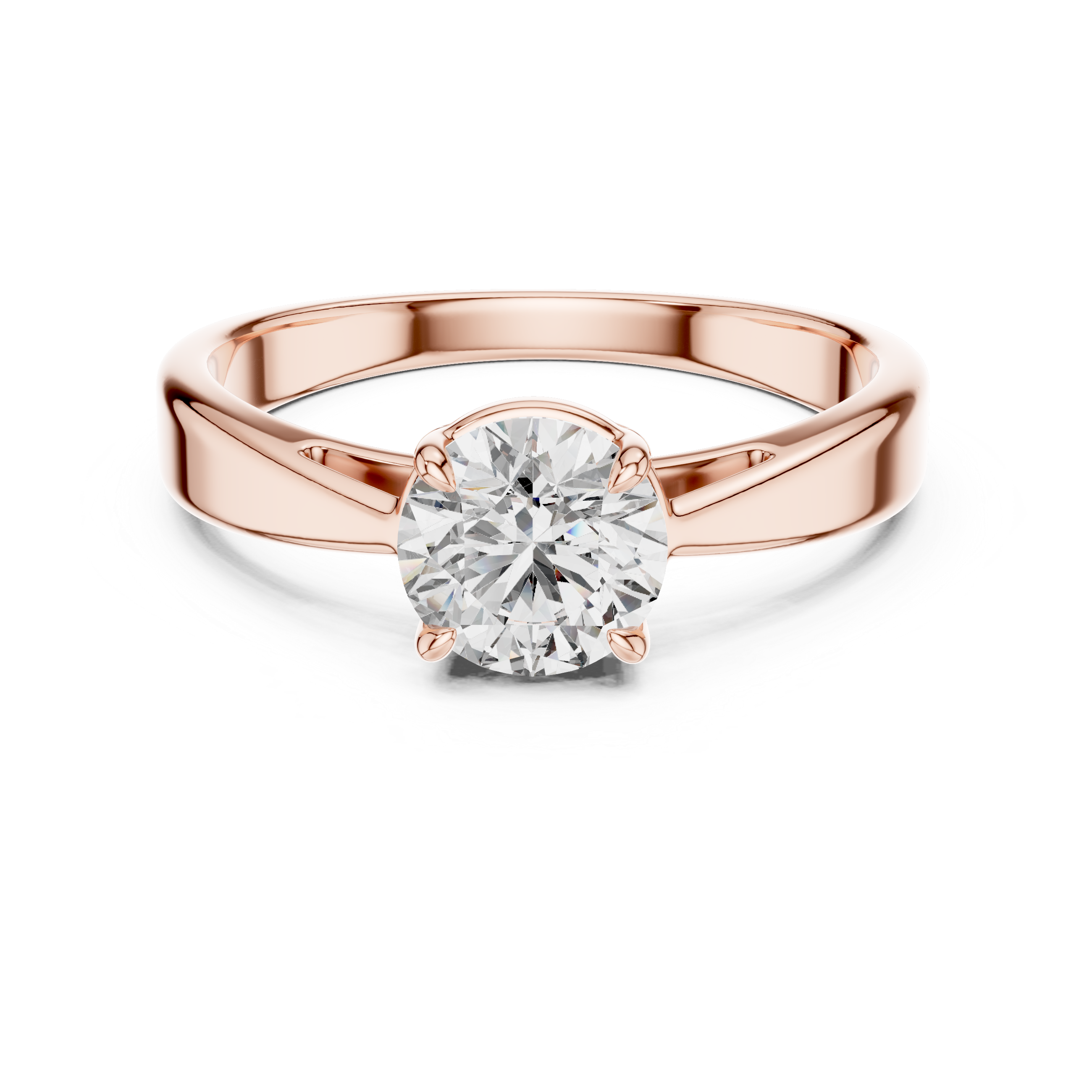 6.5mm Round Lab Diamond Cathedral Engagement Ring | The Brillora Jewelry House