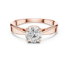 6.5mm Round Lab Diamond Cathedral Engagement Ring | The Brillora Jewelry House