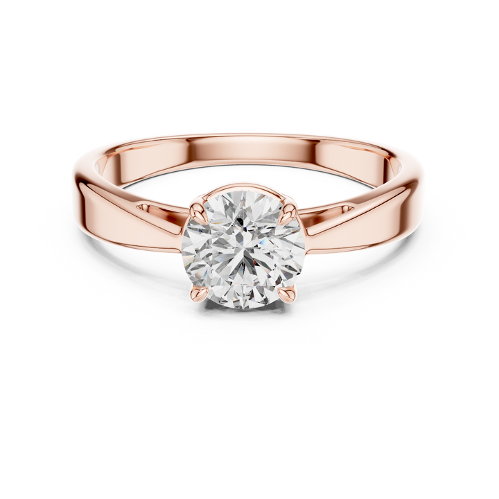 6.5mm Round Lab Diamond Cathedral Engagement Ring | The Brillora Jewelry House