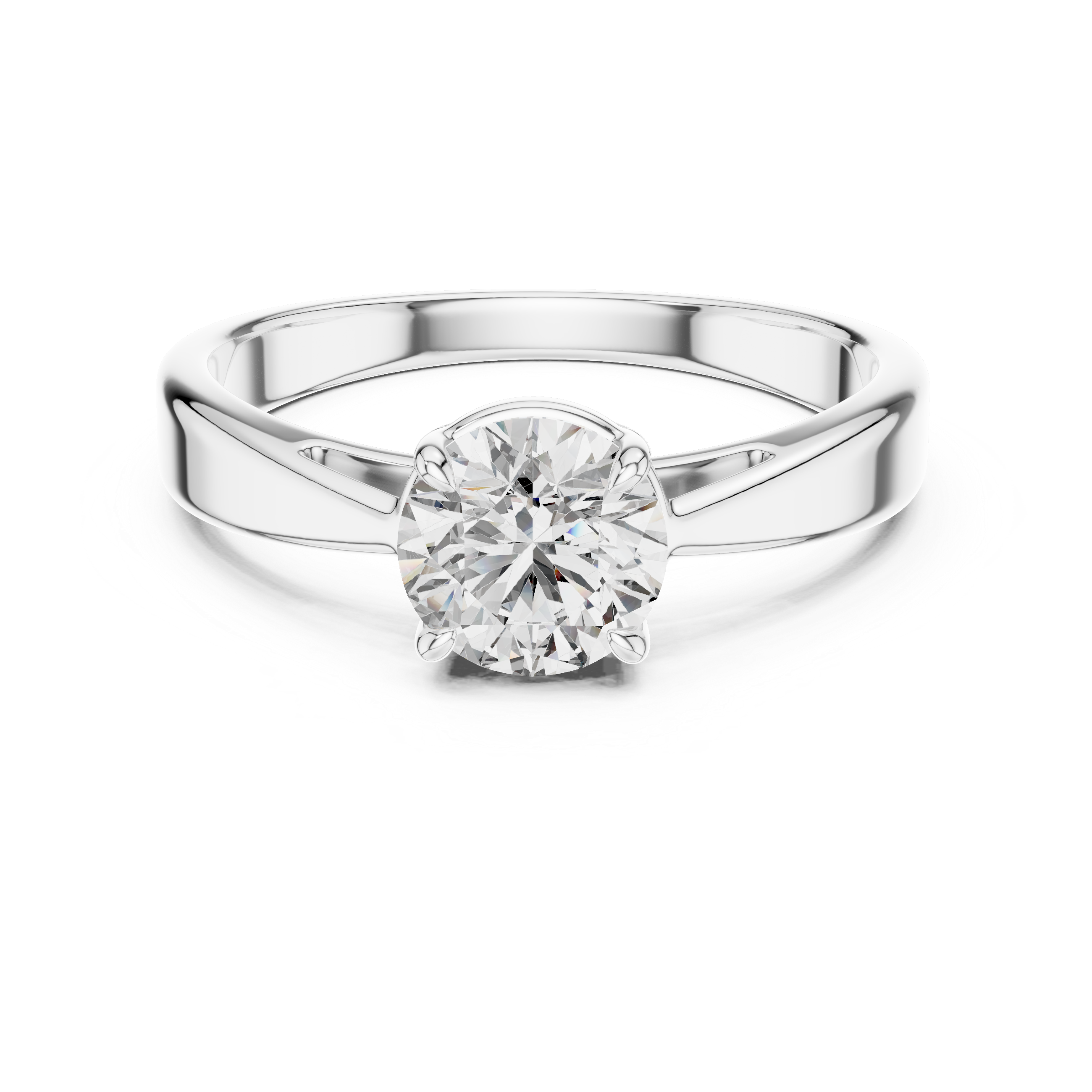 6.5mm Round Lab Diamond Cathedral Engagement Ring | The Brillora Jewelry House