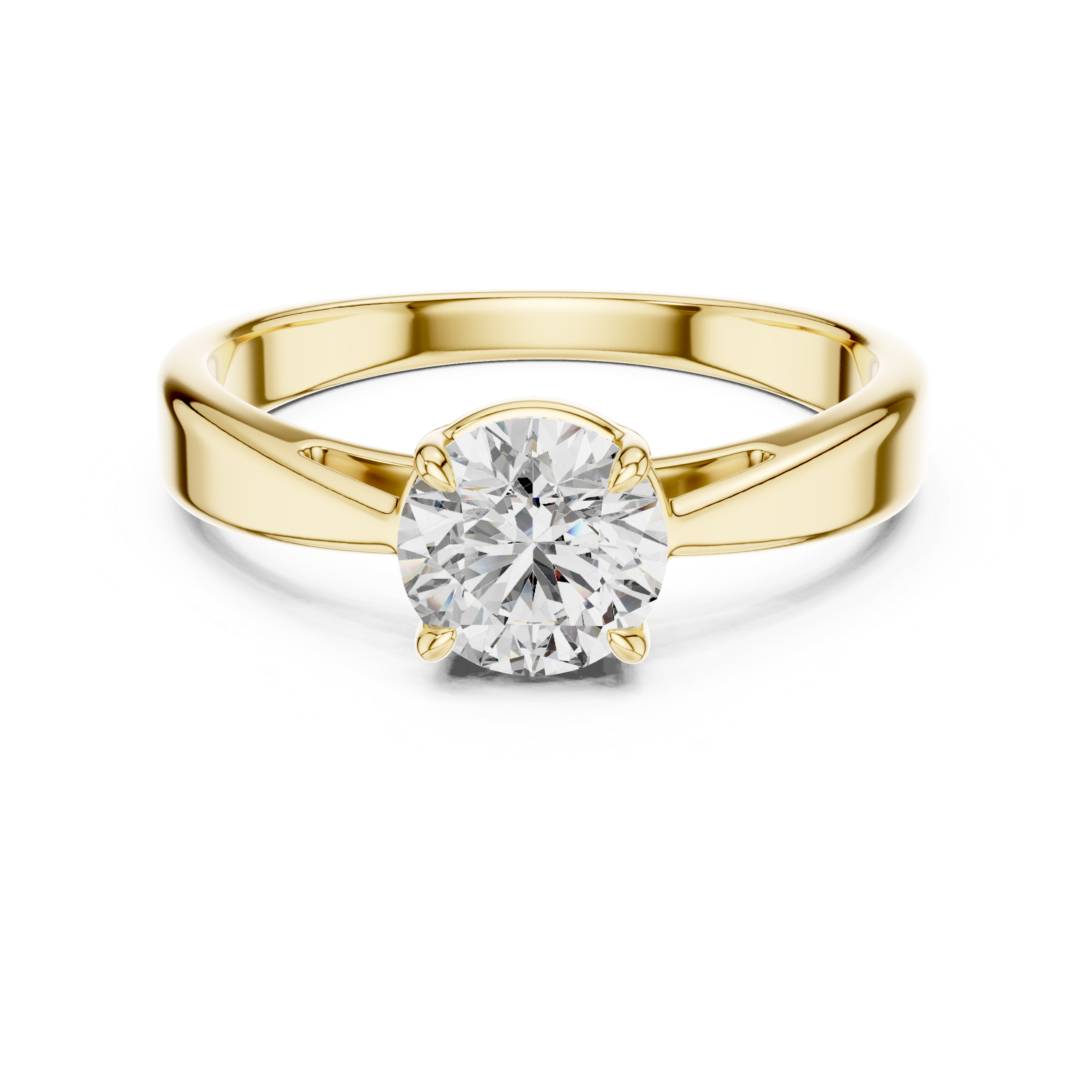 6.5mm Round Lab Diamond Cathedral Engagement Ring | The Brillora Jewelry House