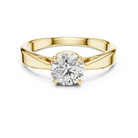 6.5mm Round Lab Diamond Cathedral Engagement Ring | The Brillora Jewelry House