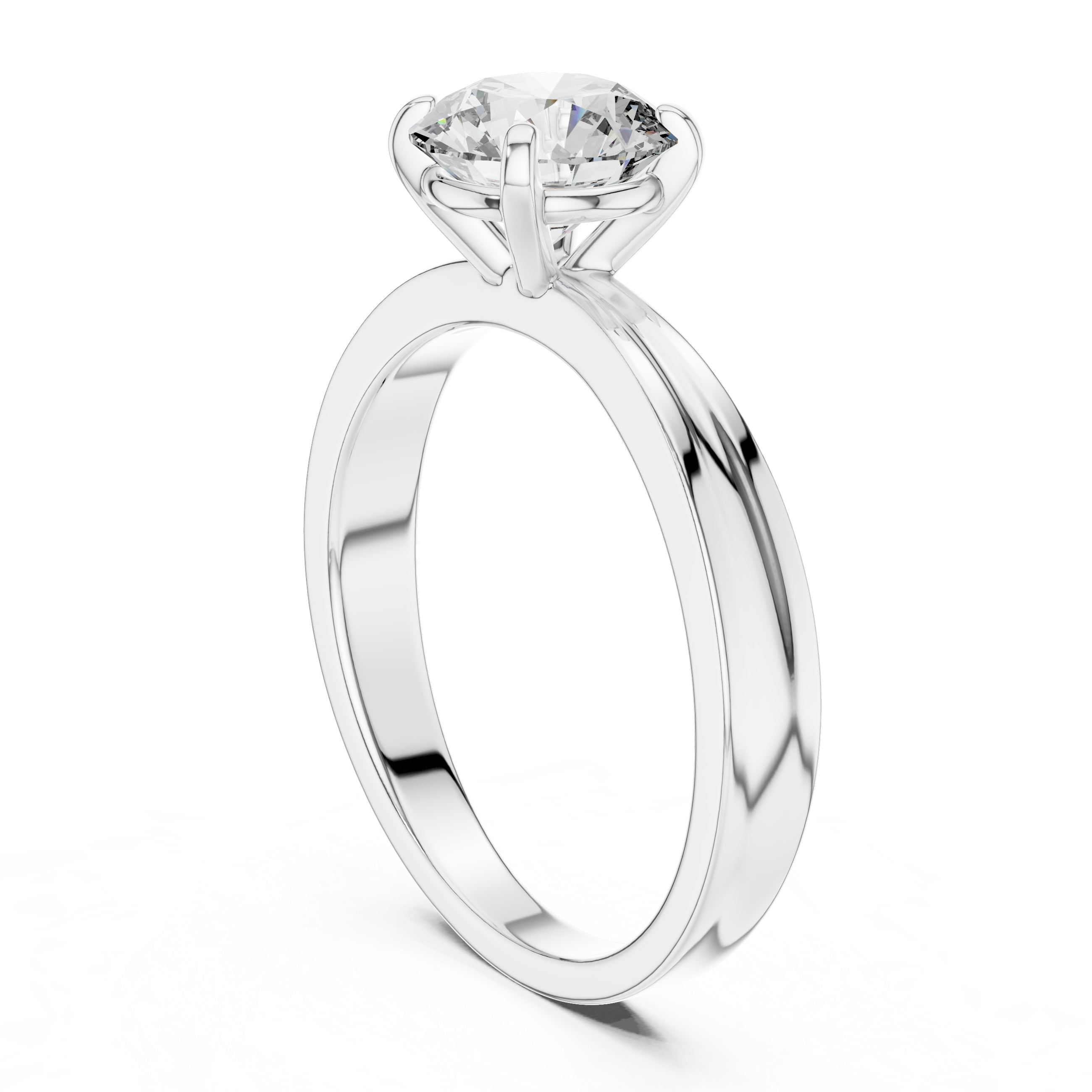1ct Round Lab-Grown Diamond Sculpted Ring in White Gold | The Brillora Jewelry House