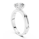 1ct Round Lab-Grown Diamond Sculpted Ring in White Gold | The Brillora Jewelry House