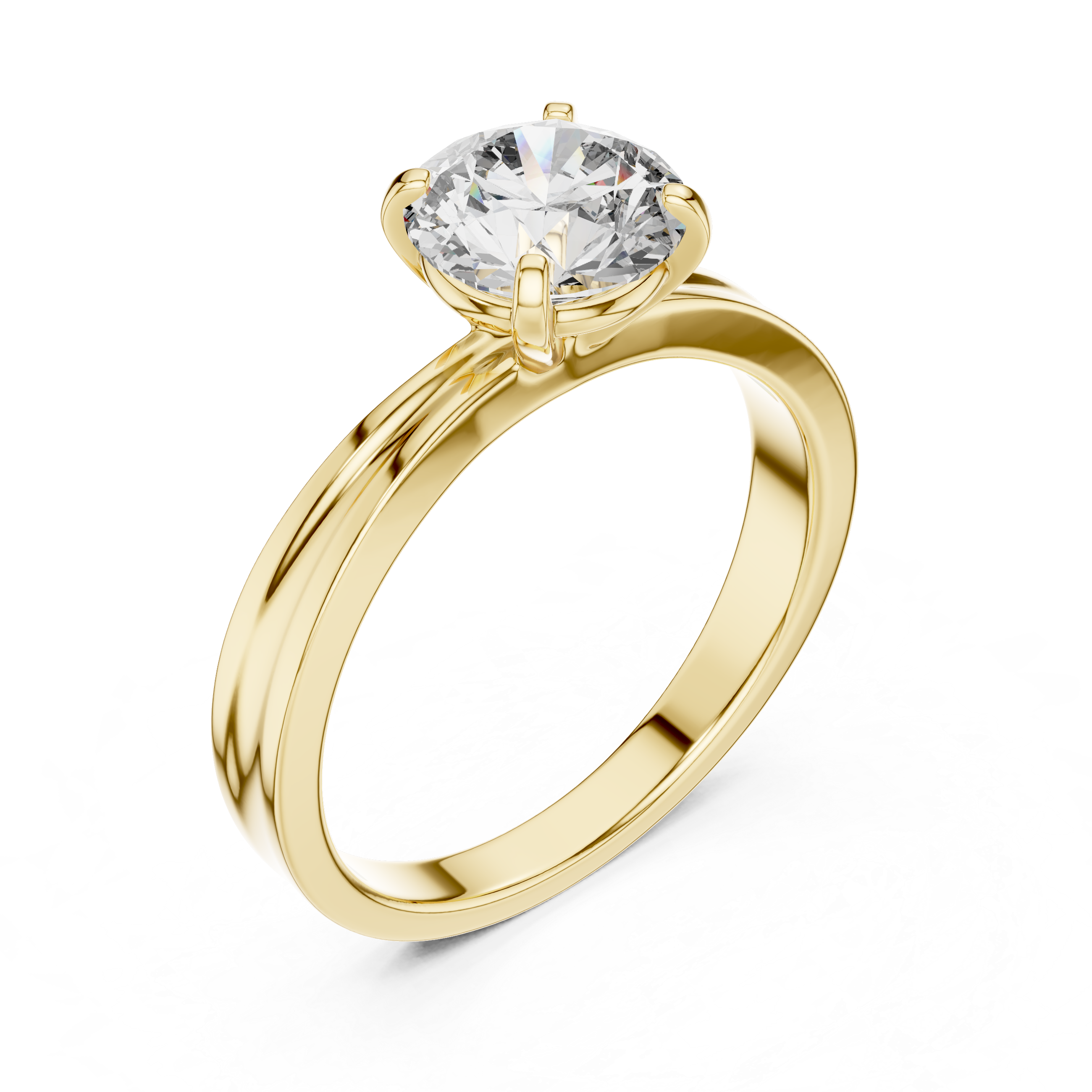 1ct Round Lab-Grown Diamond Sculpted Ring in White Gold | The Brillora Jewelry House