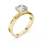 1ct Round Lab-Grown Diamond Sculpted Ring in White Gold | The Brillora Jewelry House