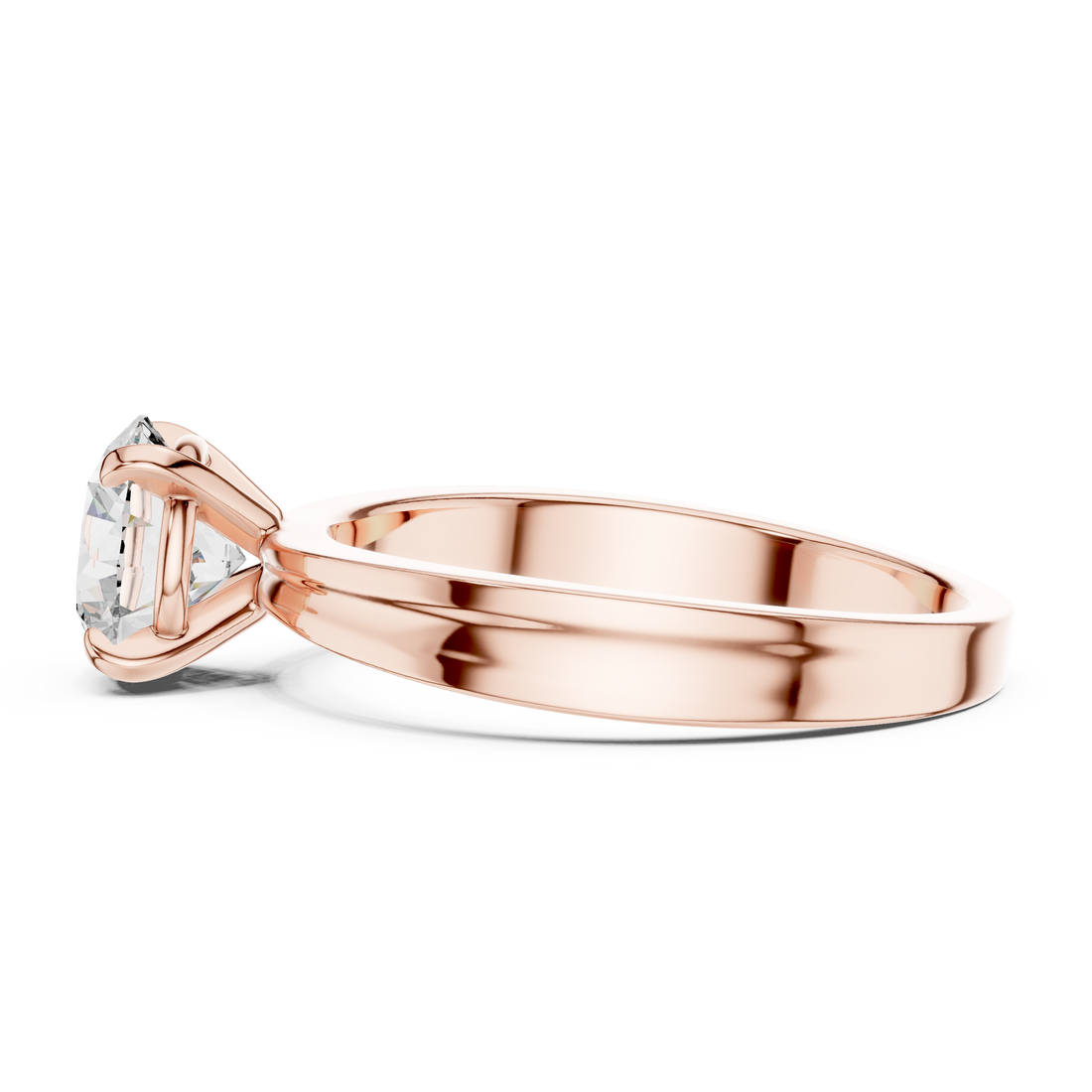 1ct Round Lab-Grown Diamond Sculpted Ring in White Gold | The Brillora Jewelry House