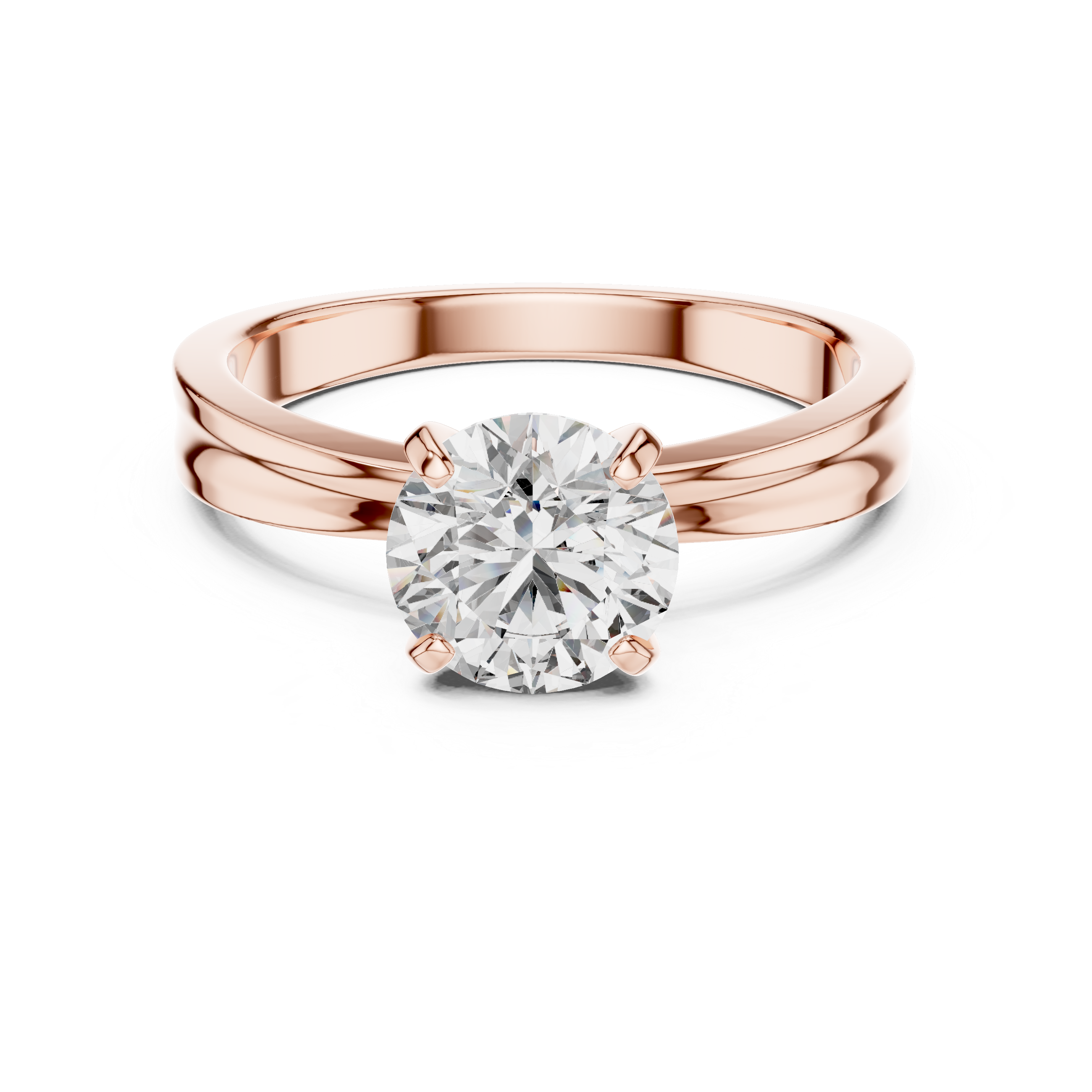 1ct Round Lab-Grown Diamond Sculpted Ring in White Gold | The Brillora Jewelry House