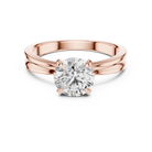 1ct Round Lab-Grown Diamond Sculpted Ring in White Gold | The Brillora Jewelry House
