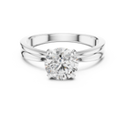 1ct Round Lab-Grown Diamond Sculpted Ring in White Gold | The Brillora Jewelry House