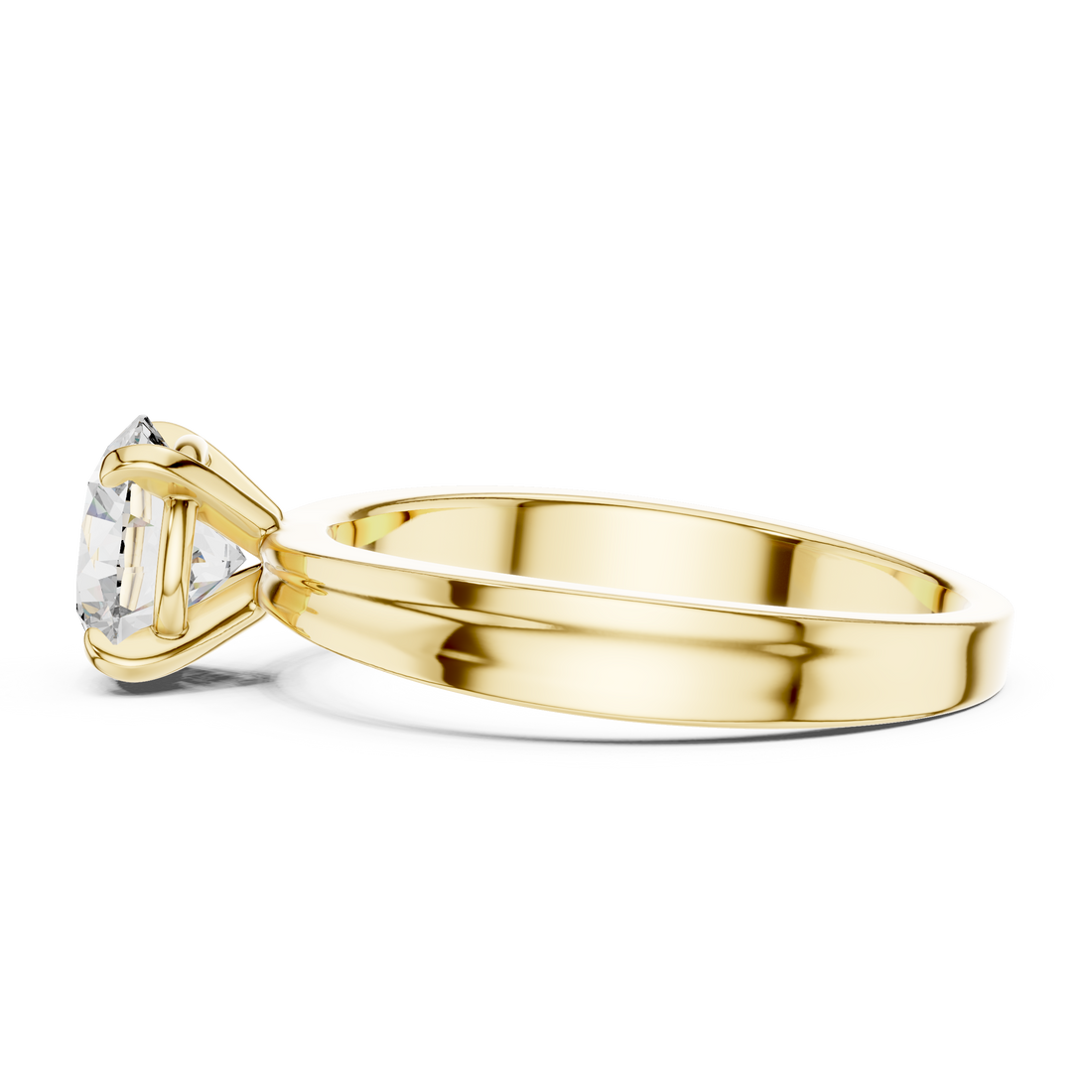 1ct Round Lab-Grown Diamond Sculpted Ring in White Gold | The Brillora Jewelry House