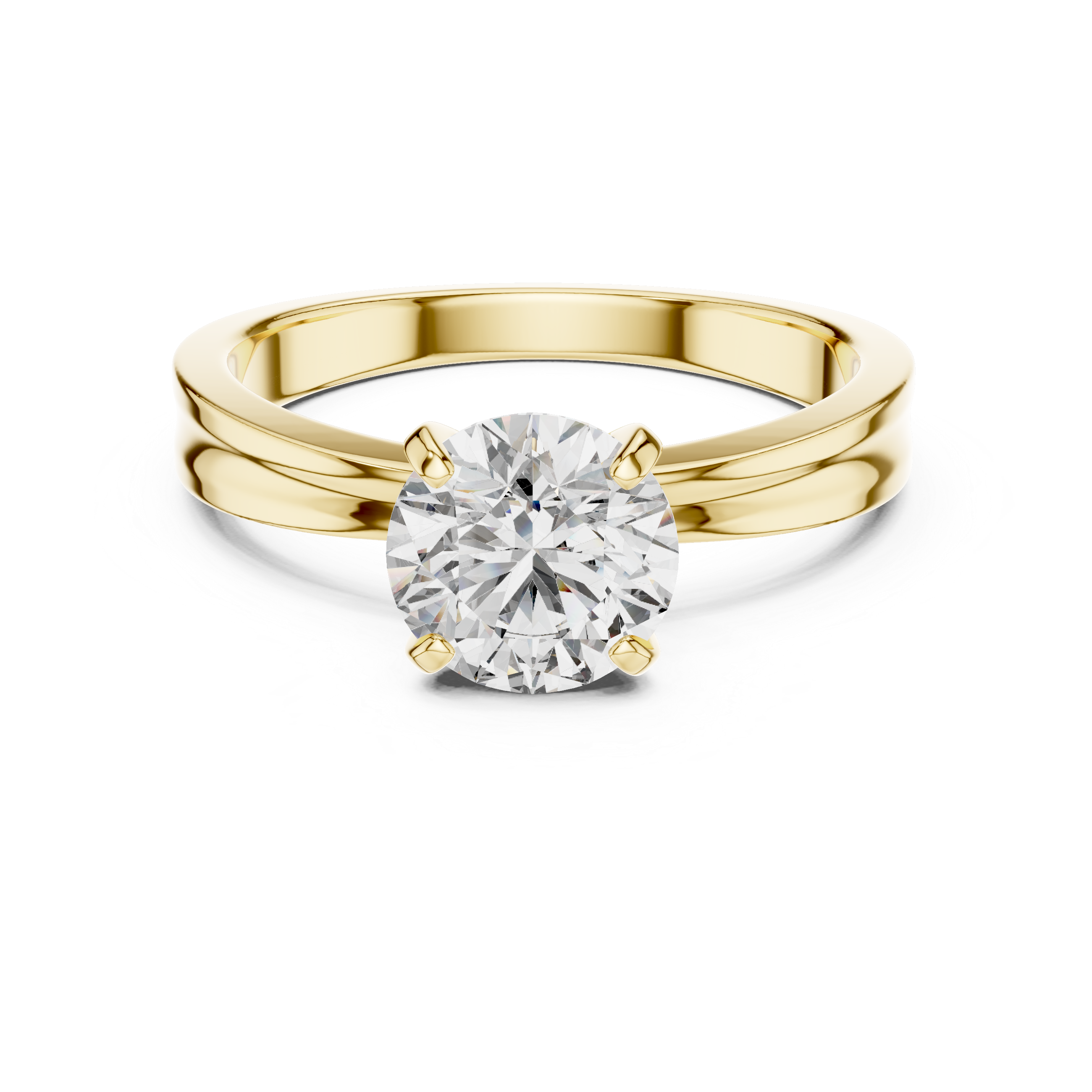 1ct Round Lab-Grown Diamond Sculpted Ring in White Gold | The Brillora Jewelry House